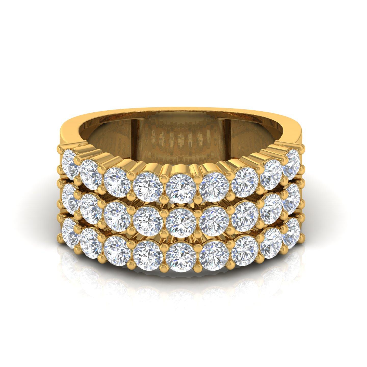 For Sale:  Natural SI/H Round Diamond Wide Ring 14k Yellow Gold Anniversary Gift 2.05 Ct. 5
