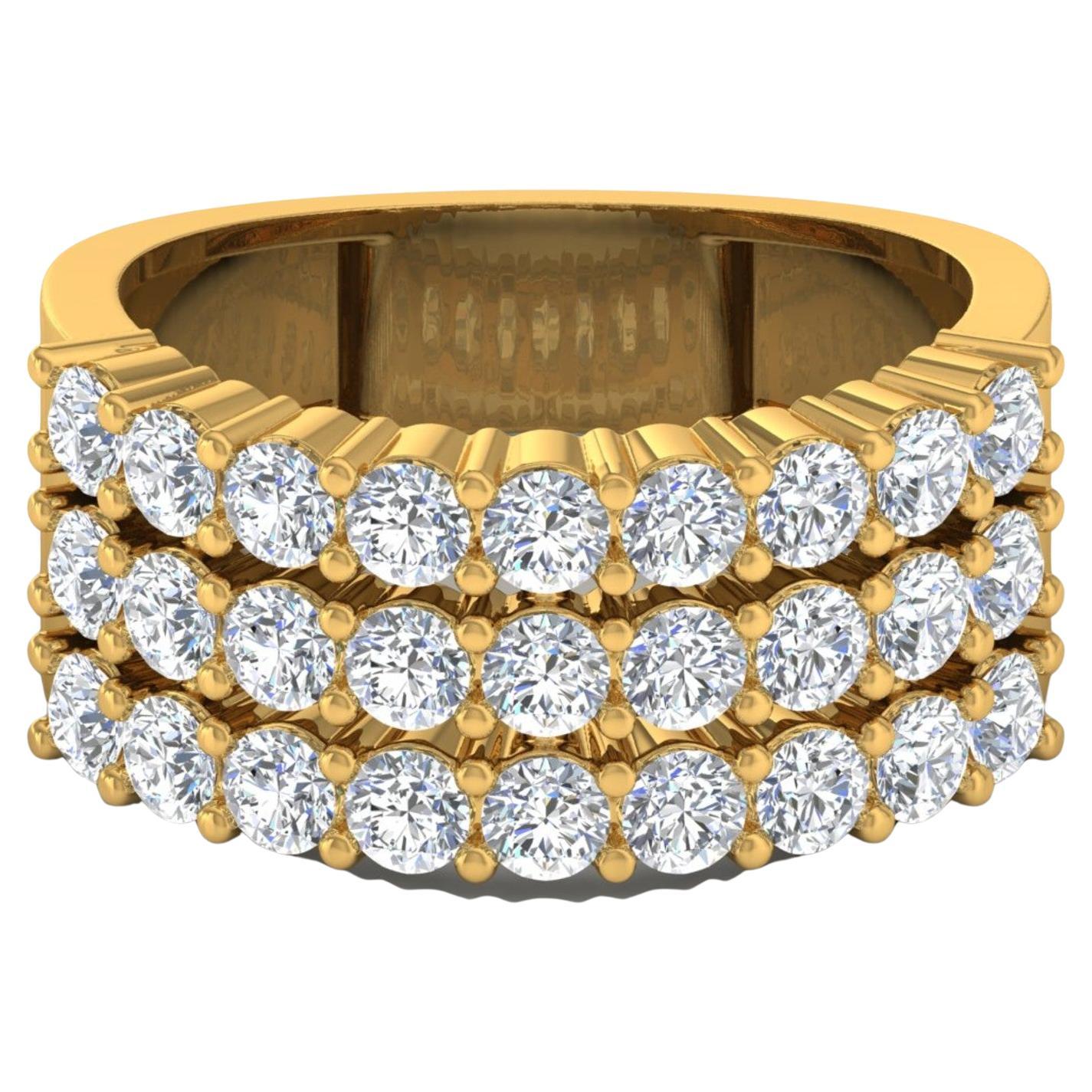 For Sale:  Natural SI/H Round Diamond Wide Ring 14k Yellow Gold Anniversary Gift 2.05 Ct.
