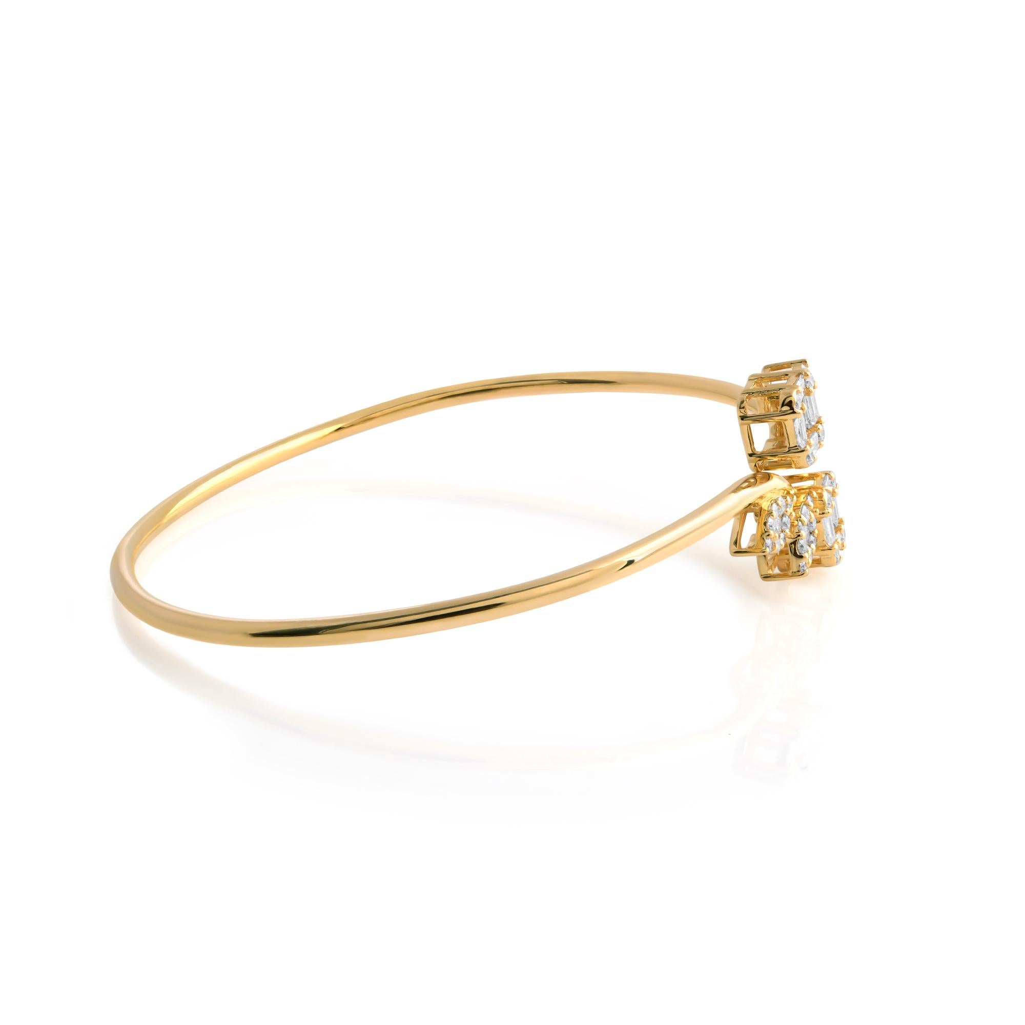 Cast from 14-karat gold, these exquisite bangle is handset with 0.70 carats of sparkling diamonds.

FOLLOW SPECTRUM JEWELS storefront to view the latest collection & exclusive pieces. Spectrum Jewels is proudly rated as a Top Seller on 1stdibs with