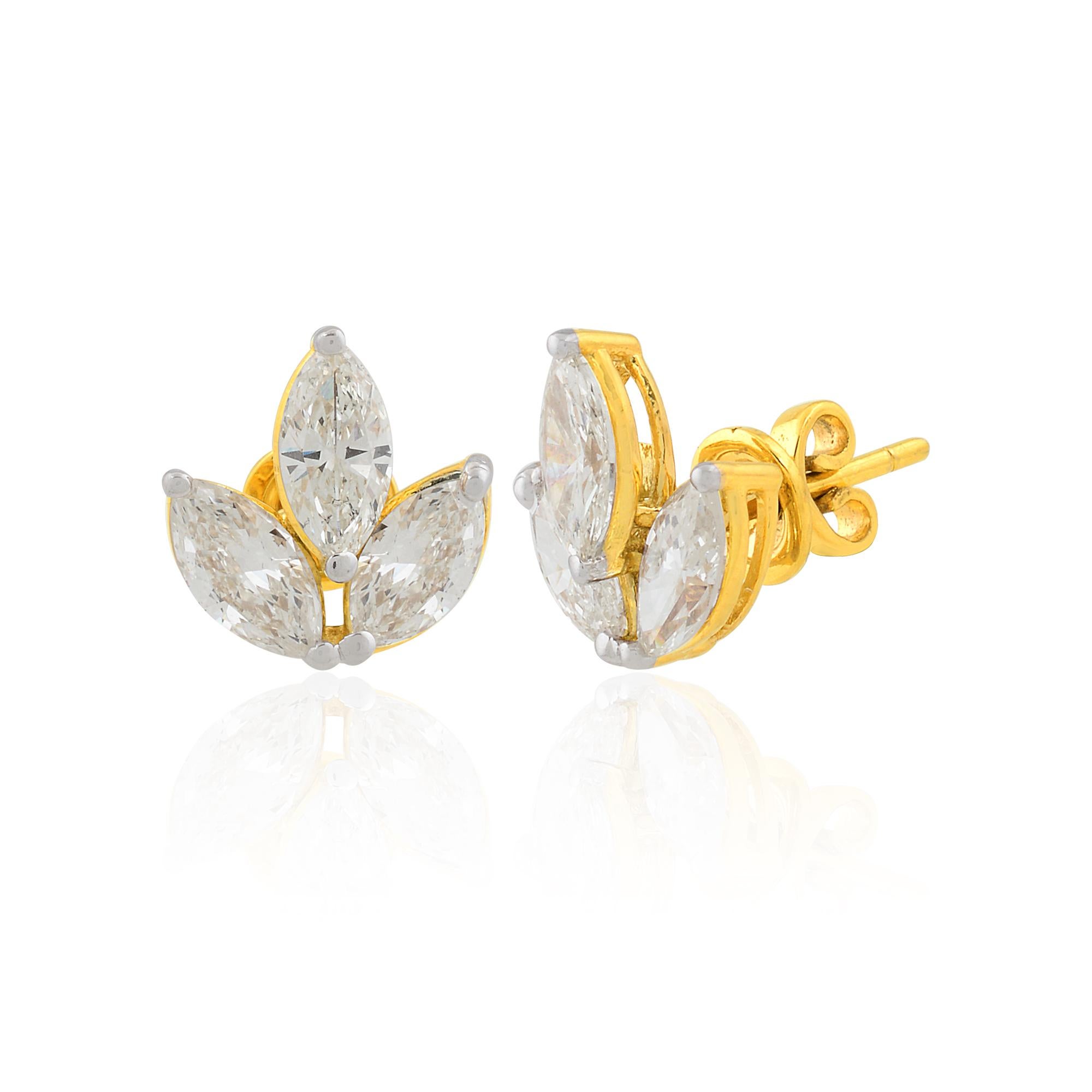 Die mit Präzision und Liebe zum Detail gefertigten Ohrringe sind aus glänzendem 14-karätigem Gelbgold gefertigt, das dem Design einen warmen und strahlenden Glanz verleiht. Die Fassung aus Gelbgold bildet den perfekten Hintergrund für die Diamanten,