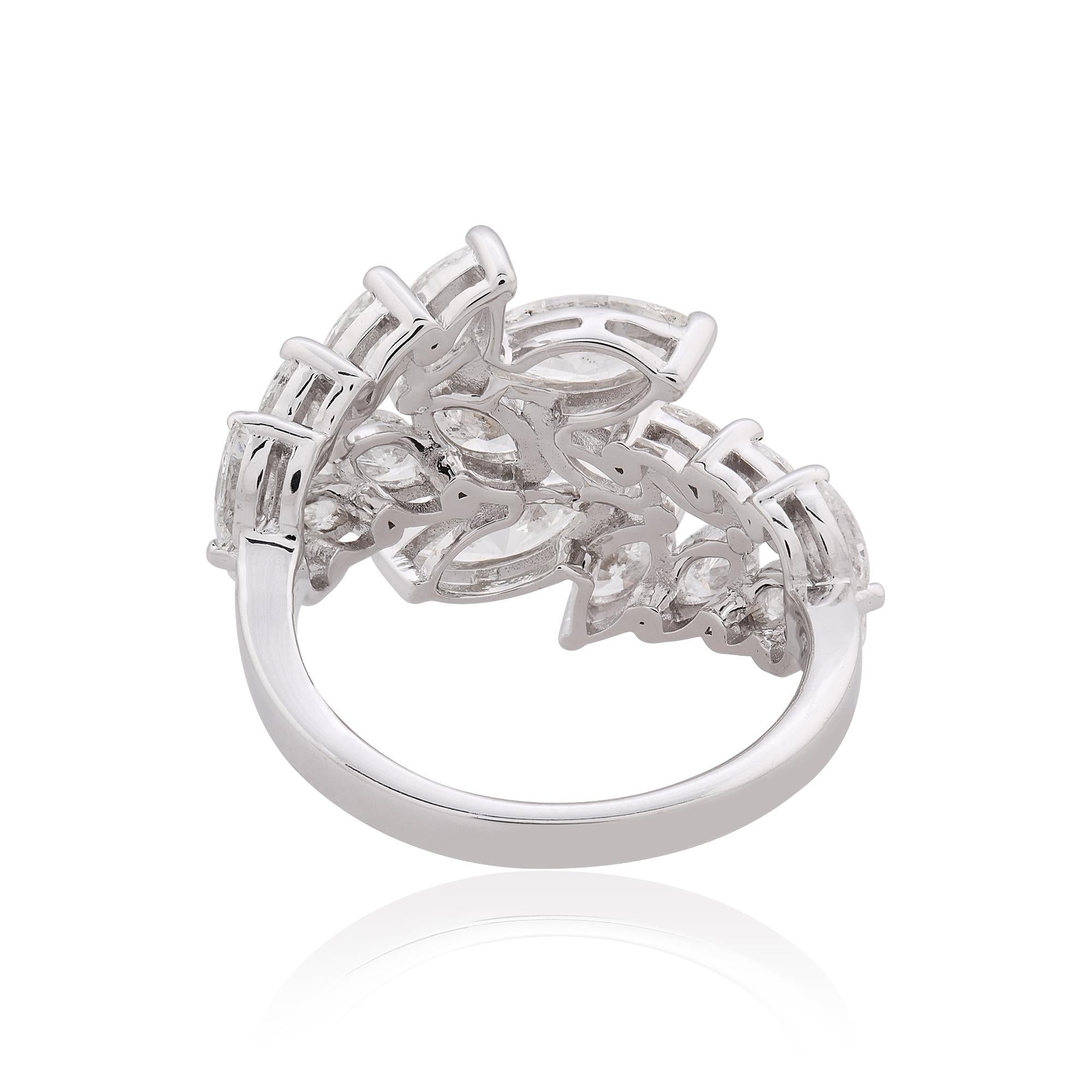 Marquise Cut Natural SI/HI Marquise Diamond Wrap Ring 14 Karat White Gold Jewelry 3.25 Ct. For Sale