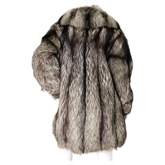 Natural Silver Fox Fur Coat circa 1980s