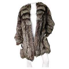 Natural Silver Fox Fur Coat circa 1980s