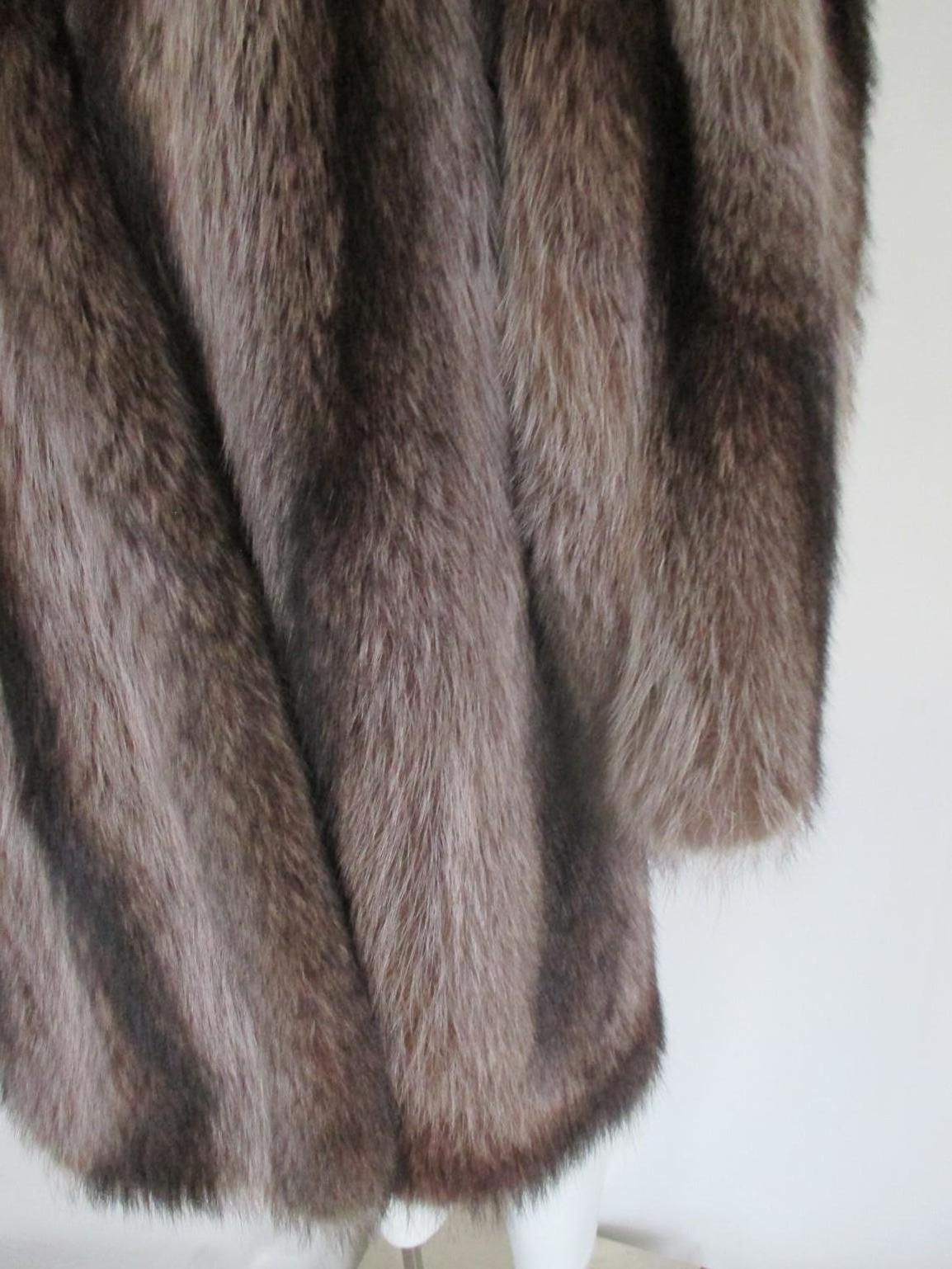 Natural Silver Raccoon Fur Coat  1