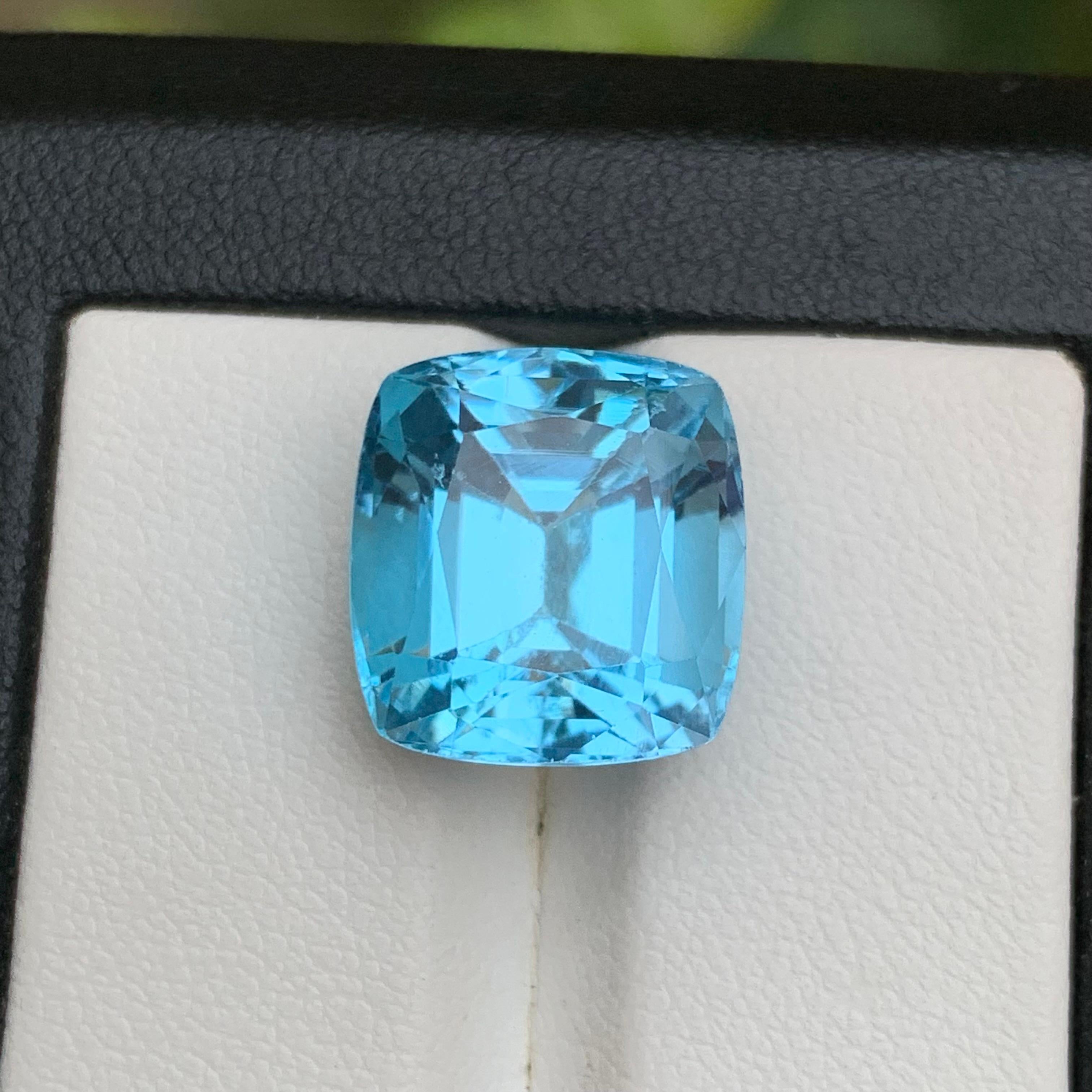 Nature Sky Blue Swiss Topaz 15.13Ct Cushion Cut Loose Gemstone for Ring-Pendant en vente 5