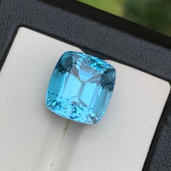 Natural Sky Blue Swiss Topaz 15.13Ct Cushion Cut Loose Gemstone for Ring-Pendant