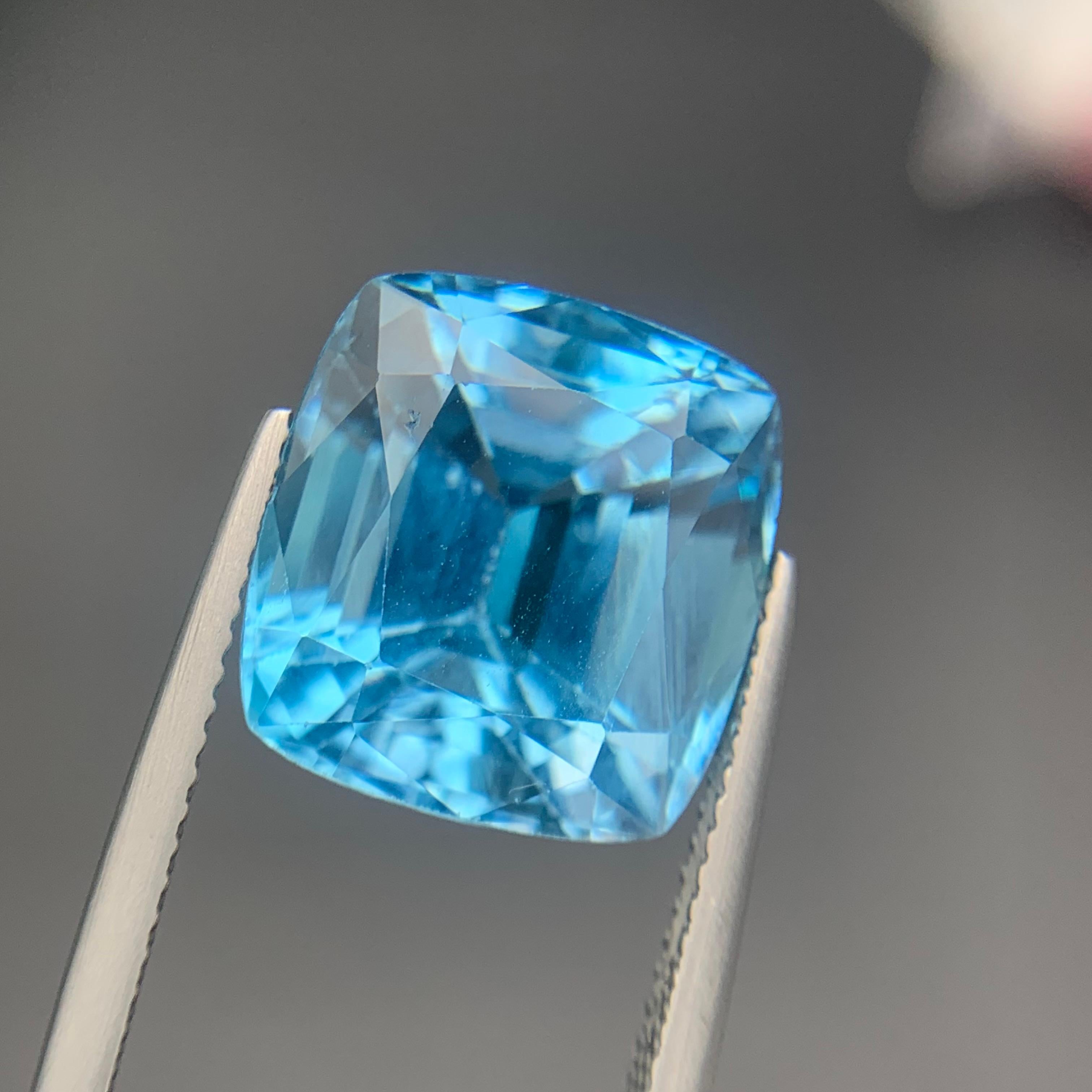 Nature Sky Blue Swiss Topaz 15.13Ct Cushion Cut Loose Gemstone for Ring-Pendant Neuf - En vente à Peshawar, PK