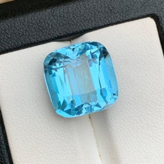 Natural Sky Blue Swiss Topaz 17.34Ct Cushion Cut Loose Gemstone for Ring-Pendant