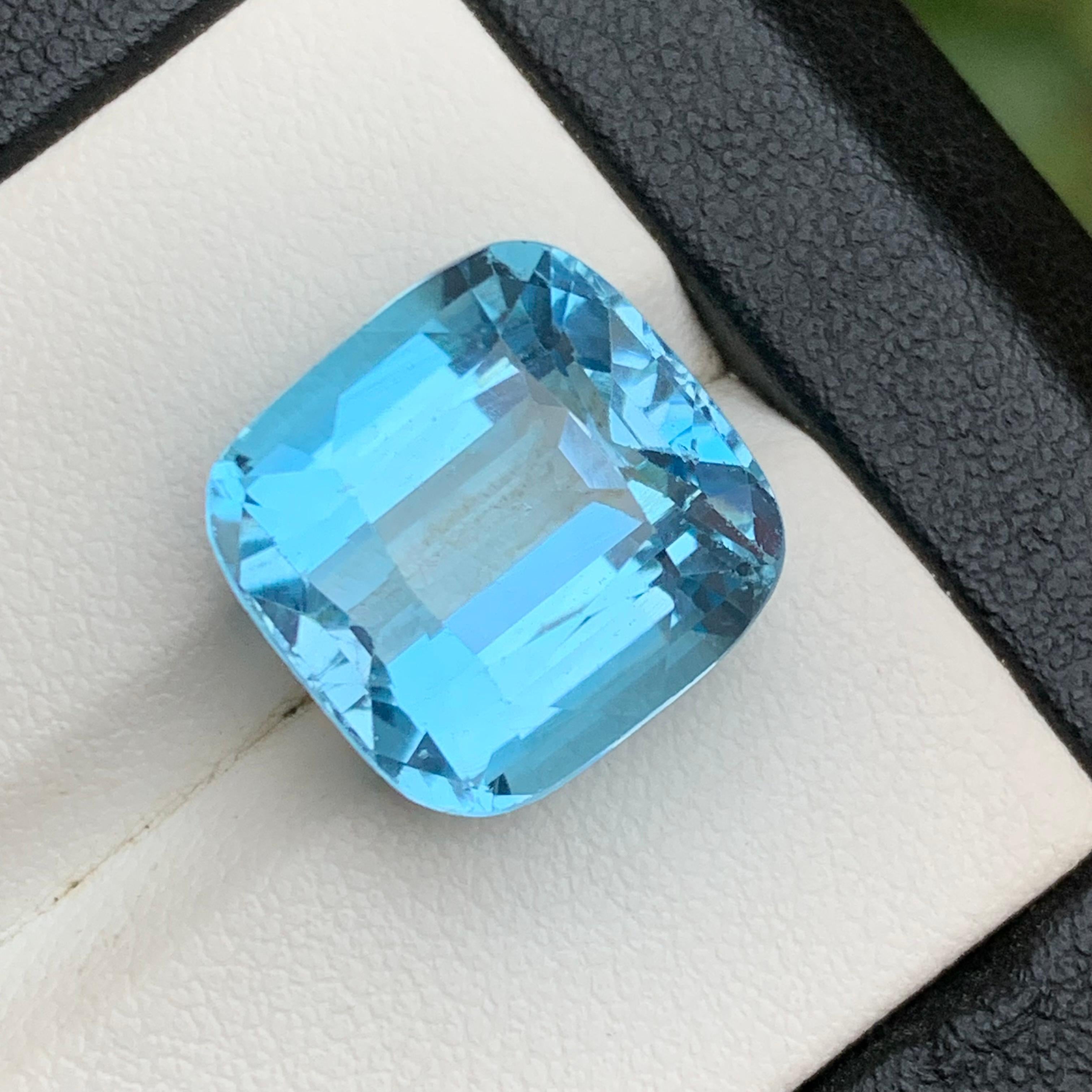 Nature Sky Blue Swiss Topaz 17.34Ct Cushion Cut Loose Gemstone for Ring-Pendant Neuf - En vente à Peshawar, PK