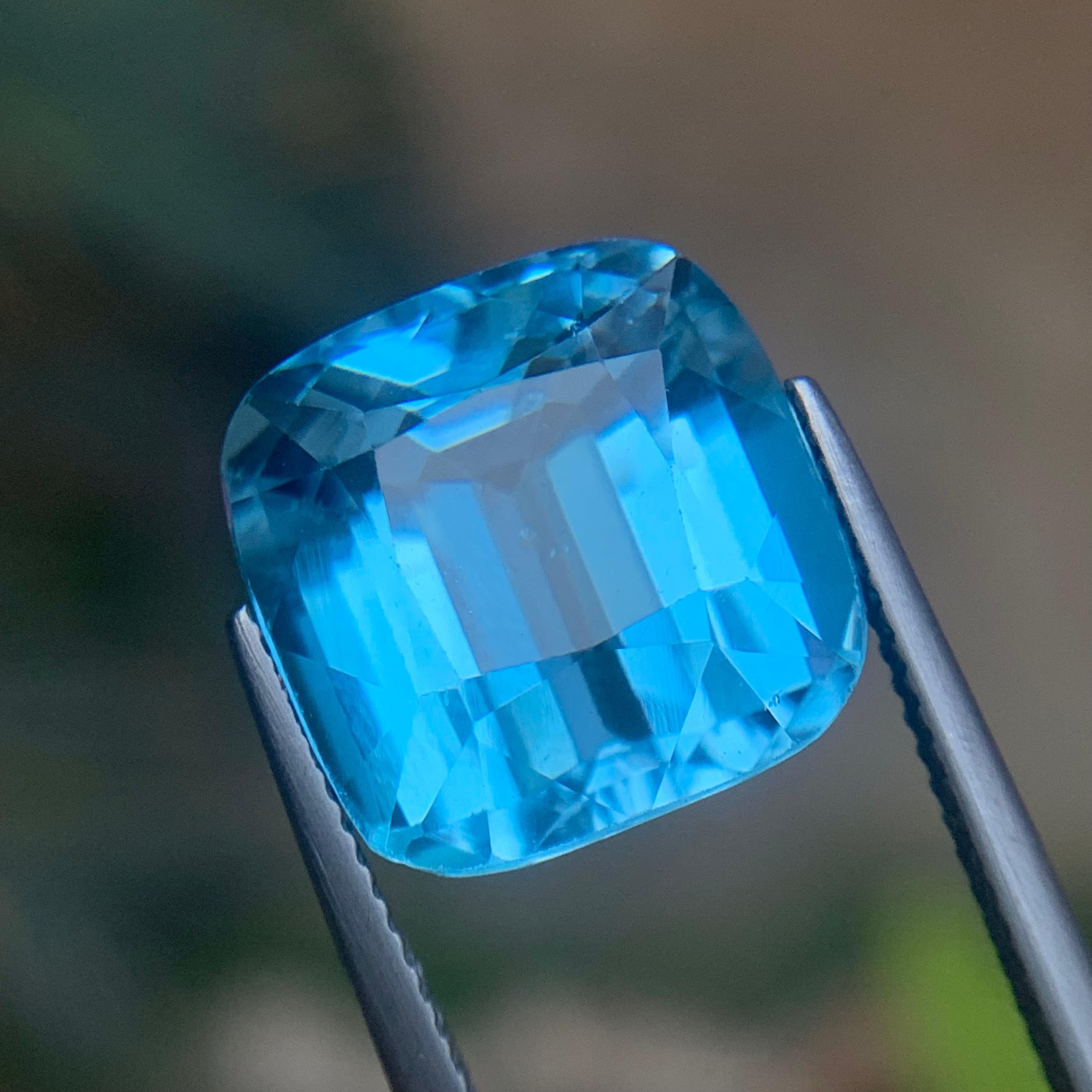 Nature Sky Blue Swiss Topaz 17.34Ct Cushion Cut Loose Gemstone for Ring-Pendant en vente 3