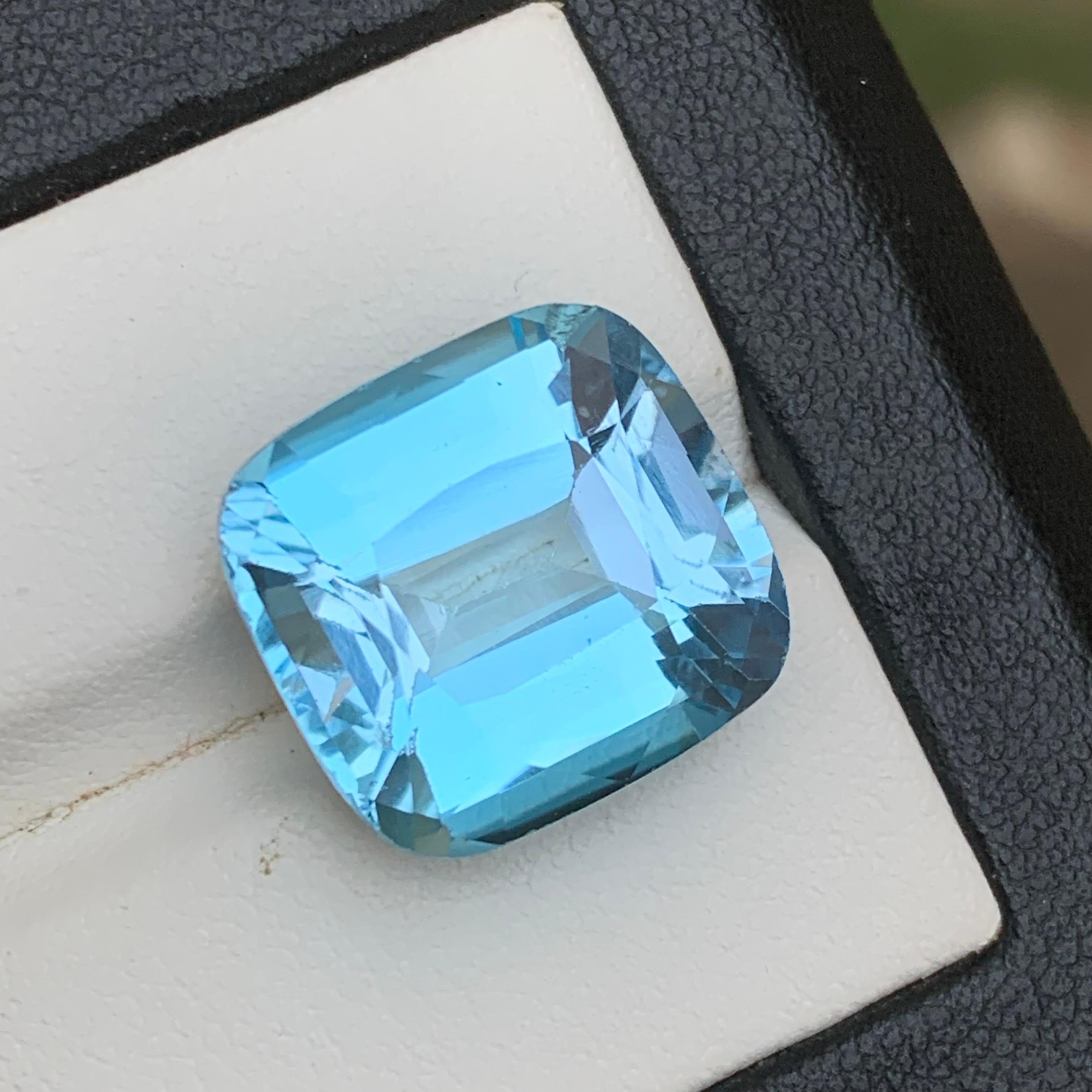 da uomo o donna Topazio svizzero azzurro naturale da 19,55 carati con taglio a cuscino per anello-pendente in vendita