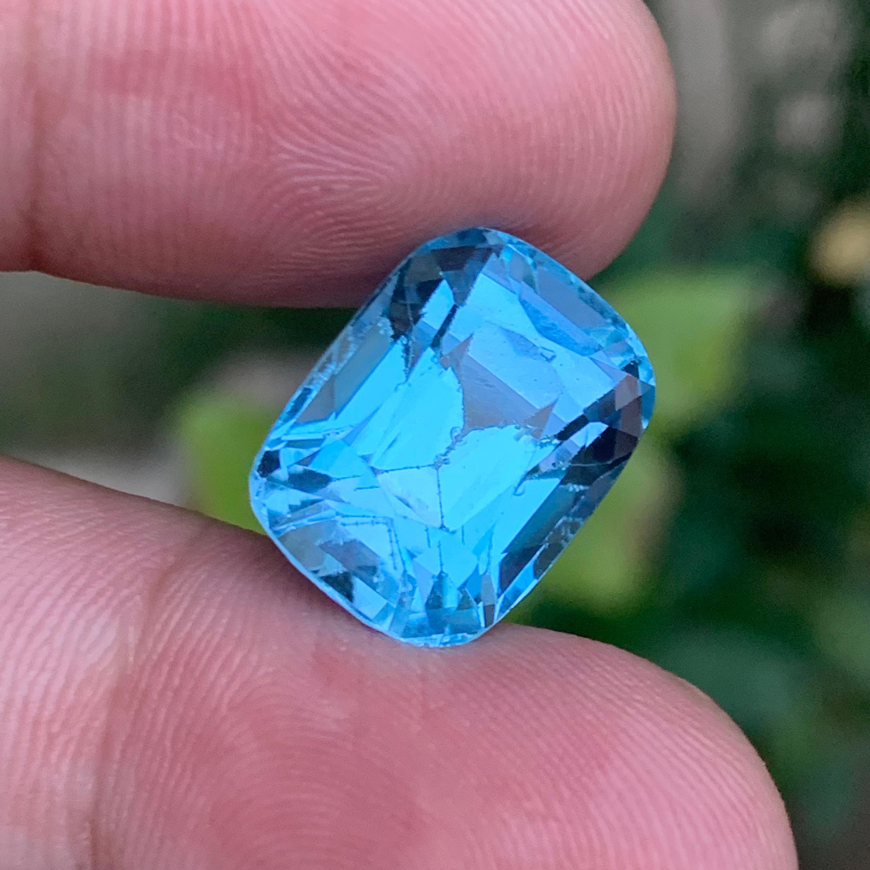 Nature Sky Blue Swiss Topaz 19.86Ct Cushion Cut Loose Gemstone for Ring-Pendant en vente 4