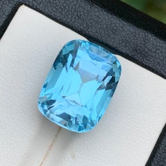 Natural Sky Blue Swiss Topaz 19.86Ct Cushion Cut Loose Gemstone for Ring-Pendant