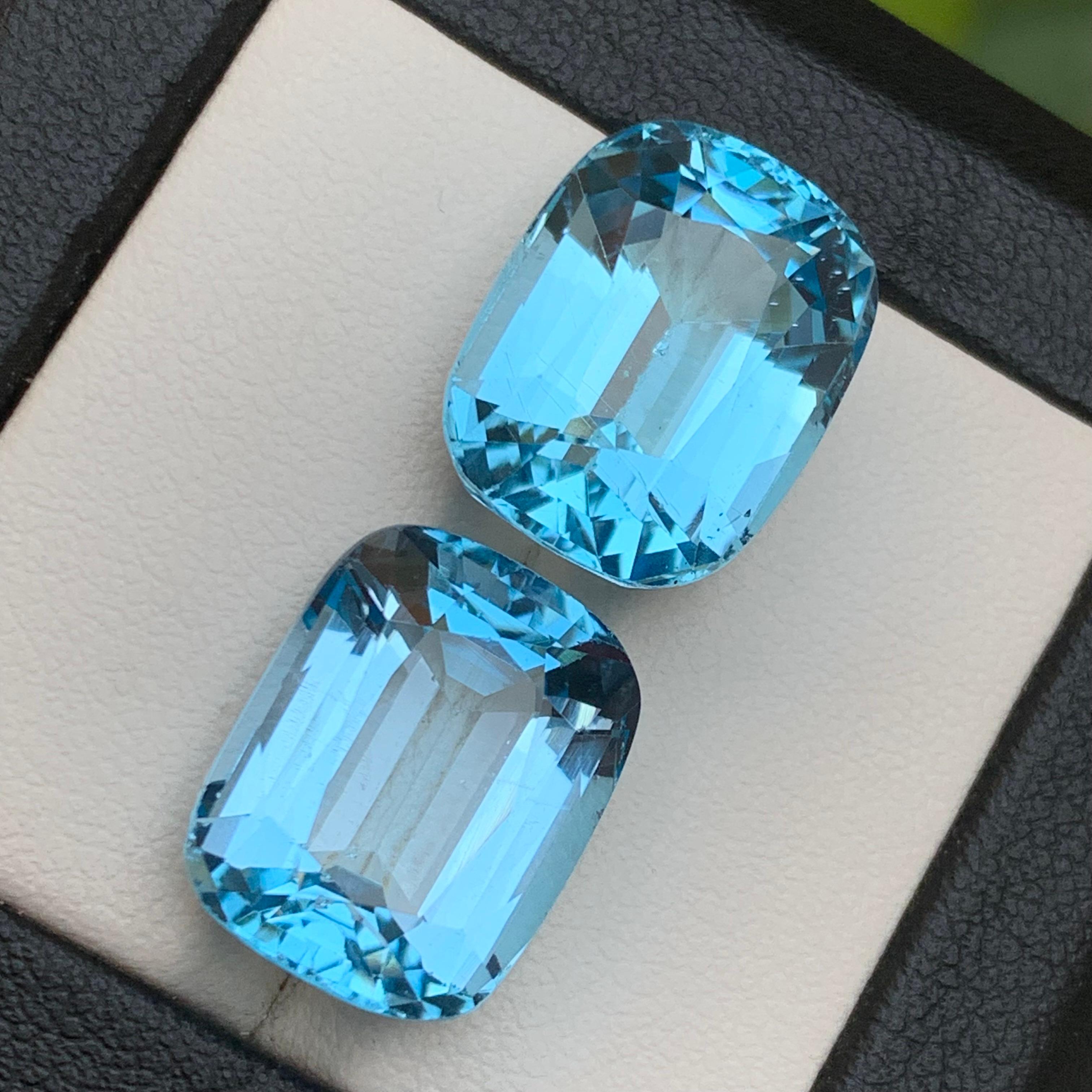 Natürlicher himmelblauer Schweizer Topas 32.68 Ct Cushion Cut Lose Edelsteine für Schmuck im Angebot 4