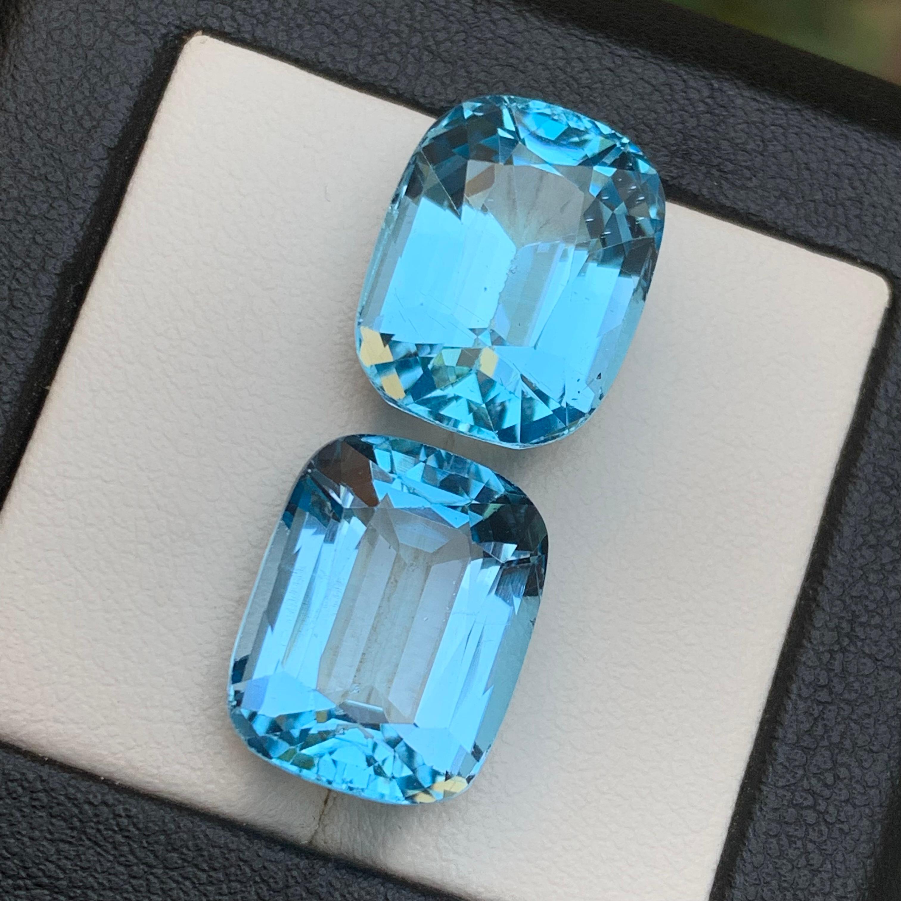 Natürlicher himmelblauer Schweizer Topas 32.68 Ct Cushion Cut Lose Edelsteine für Schmuck im Angebot 5