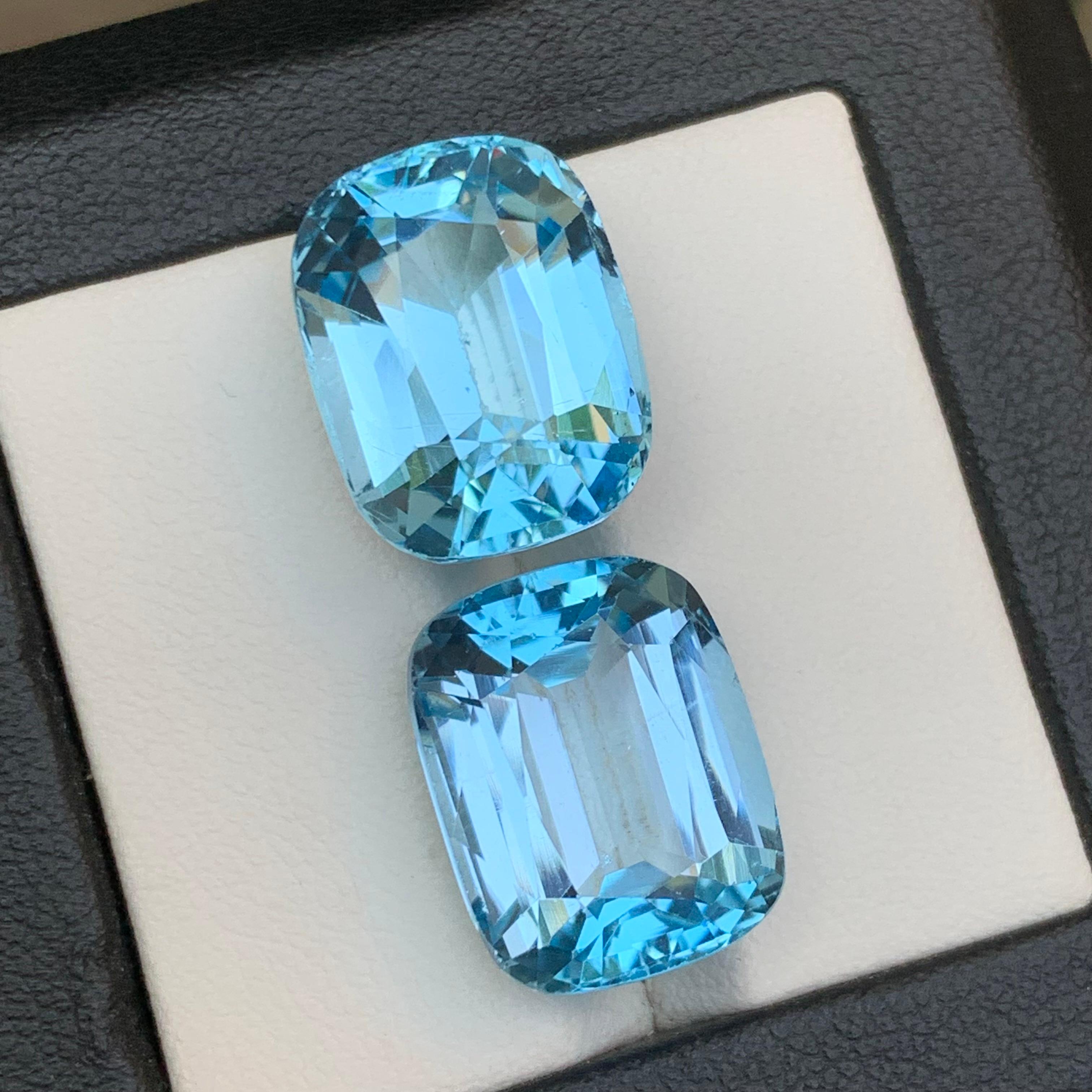 Natürlicher himmelblauer Schweizer Topas 32.68 Ct Cushion Cut Lose Edelsteine für Schmuck im Angebot 7