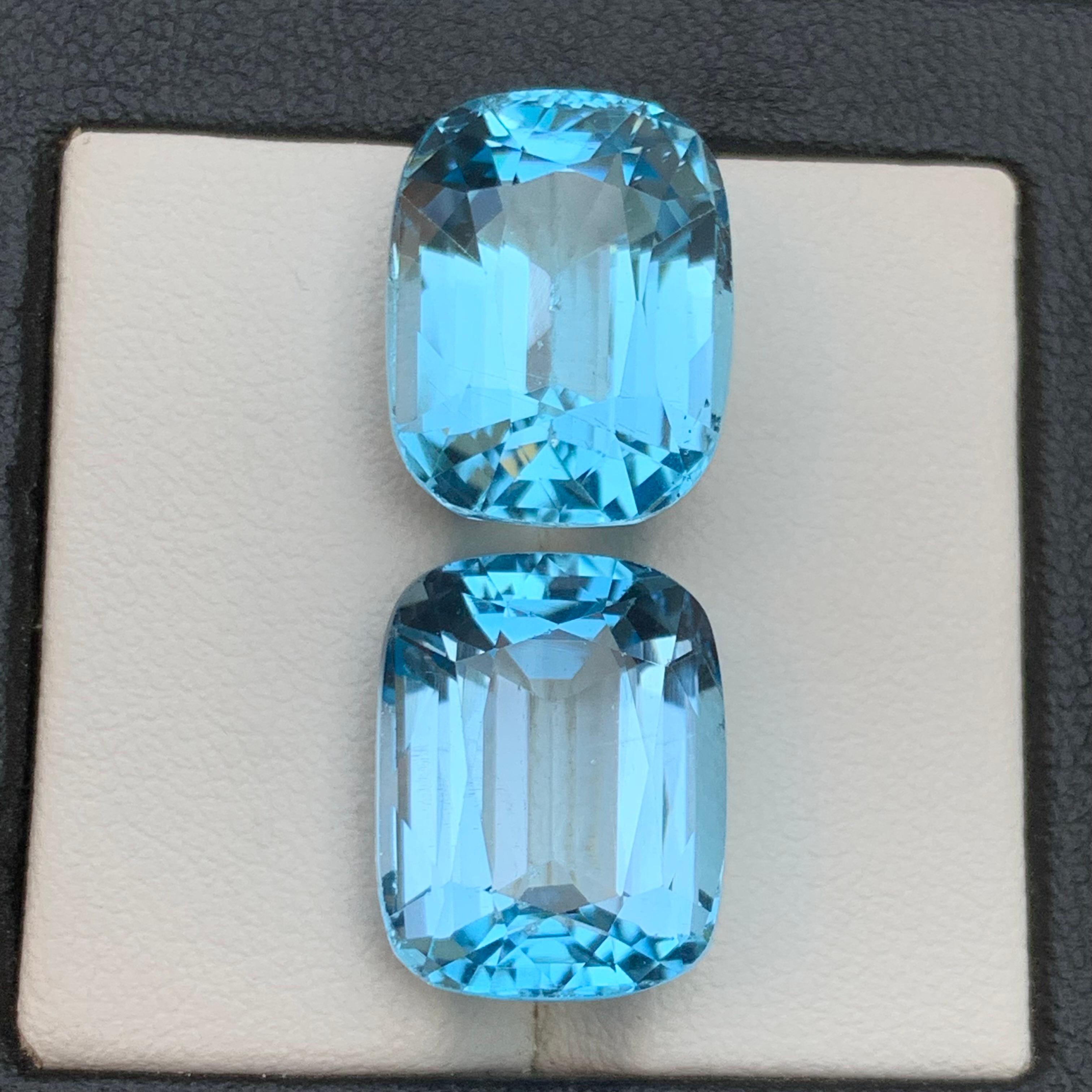 Natürlicher himmelblauer Schweizer Topas 32.68 Ct Cushion Cut Lose Edelsteine für Schmuck (Kissenschliff) im Angebot