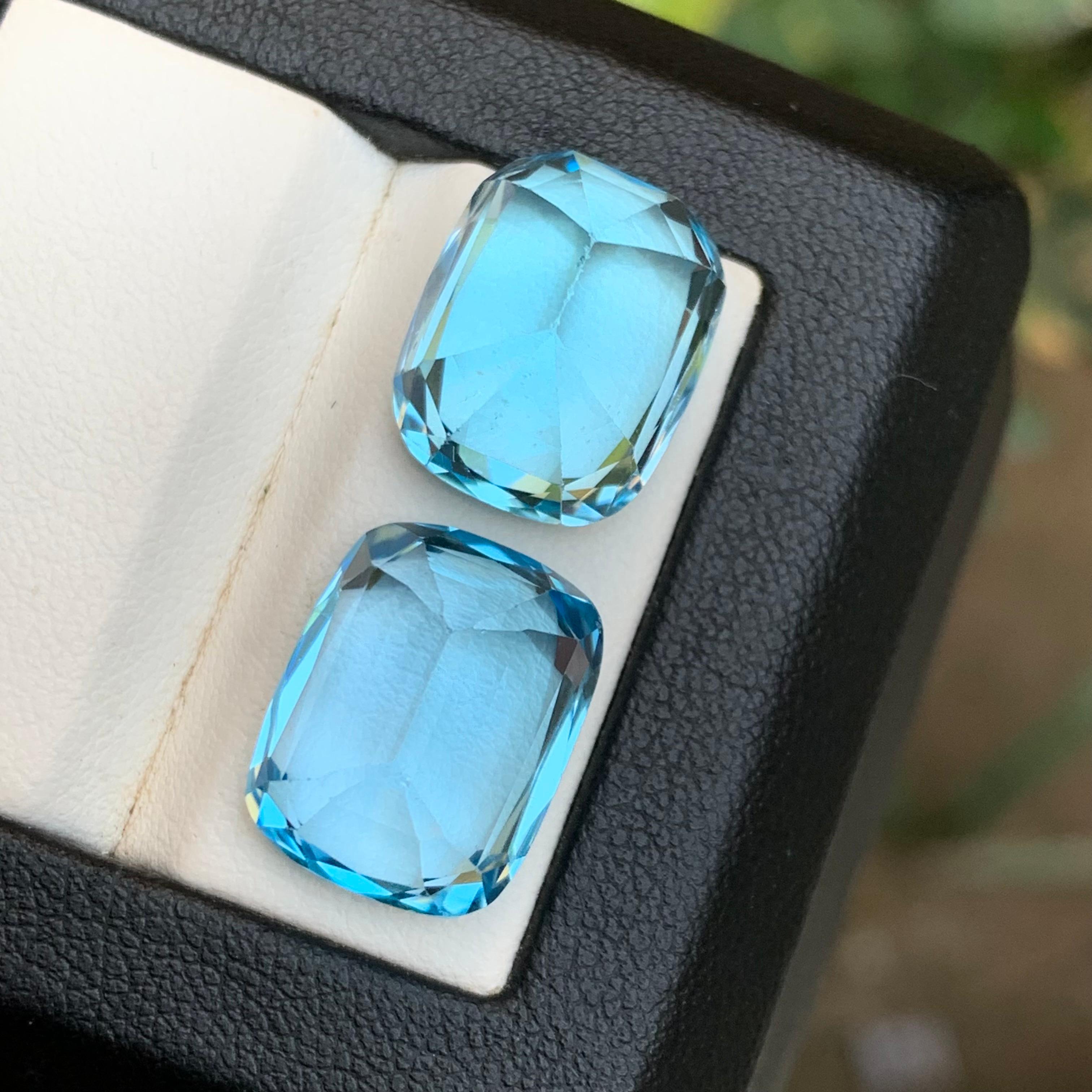 Natürlicher himmelblauer Schweizer Topas 32.68 Ct Cushion Cut Lose Edelsteine für Schmuck im Zustand „Neu“ im Angebot in Peshawar, PK