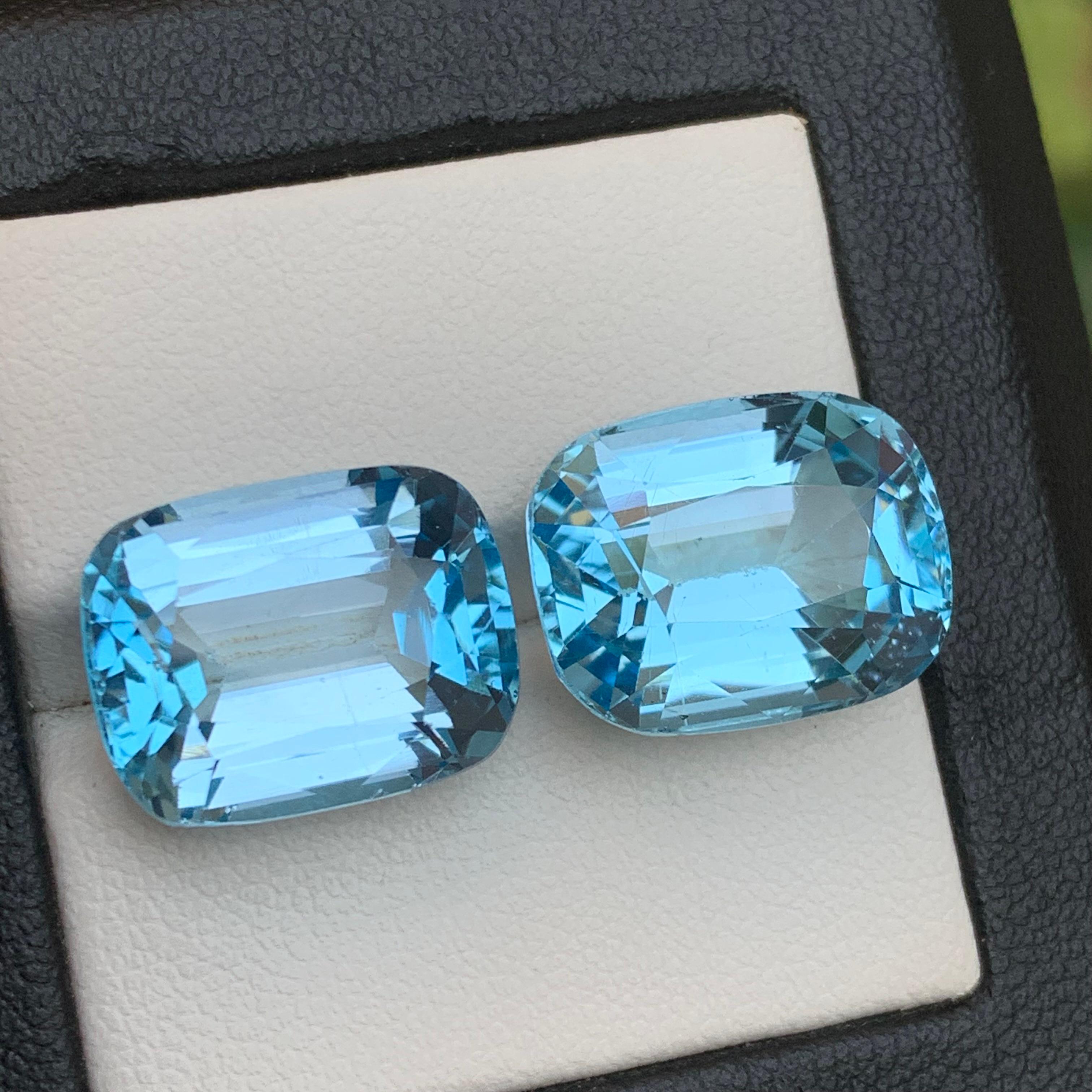 Natürlicher himmelblauer Schweizer Topas 32.68 Ct Cushion Cut Lose Edelsteine für Schmuck für Damen oder Herren im Angebot