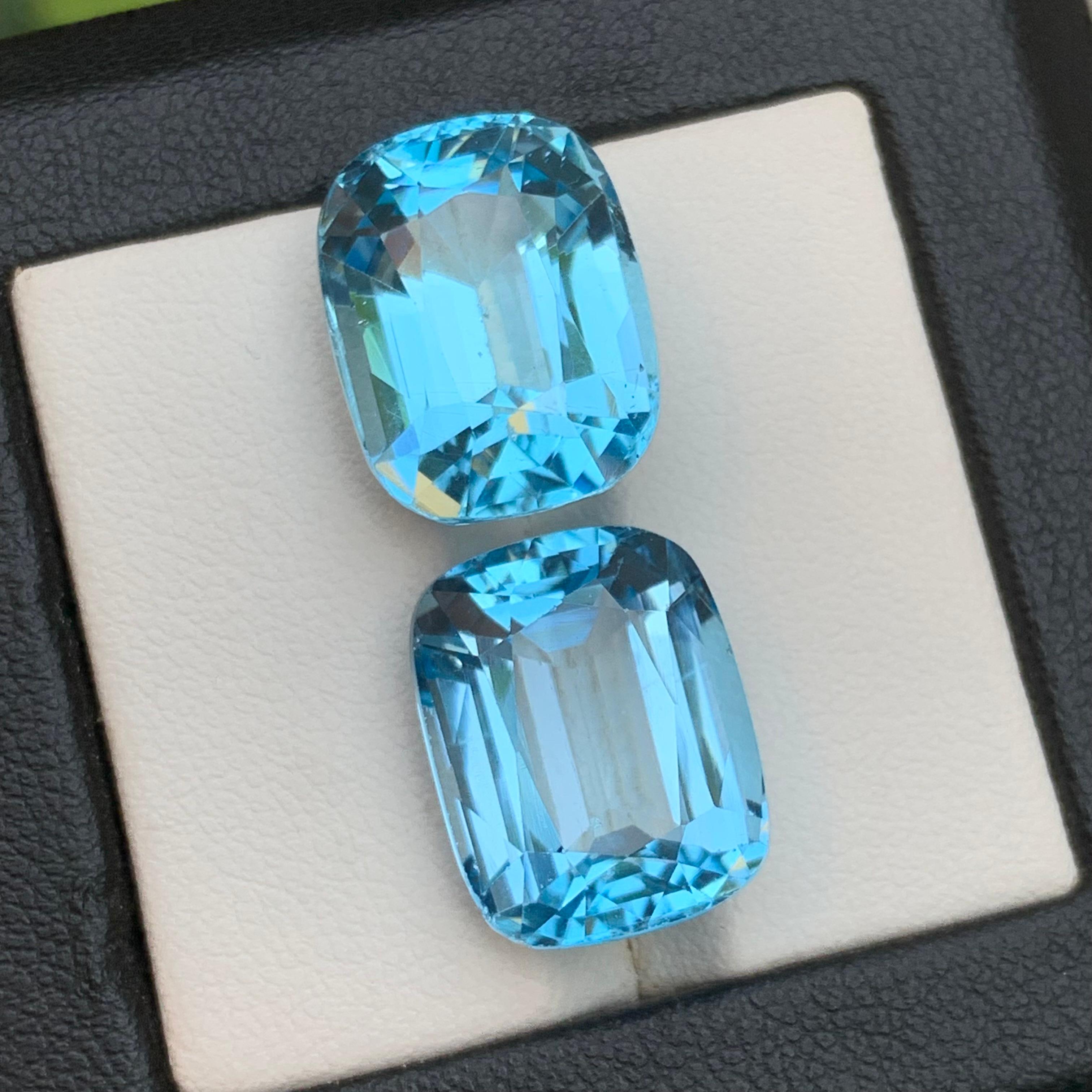 Natürlicher himmelblauer Schweizer Topas 32.68 Ct Cushion Cut Lose Edelsteine für Schmuck im Angebot 1