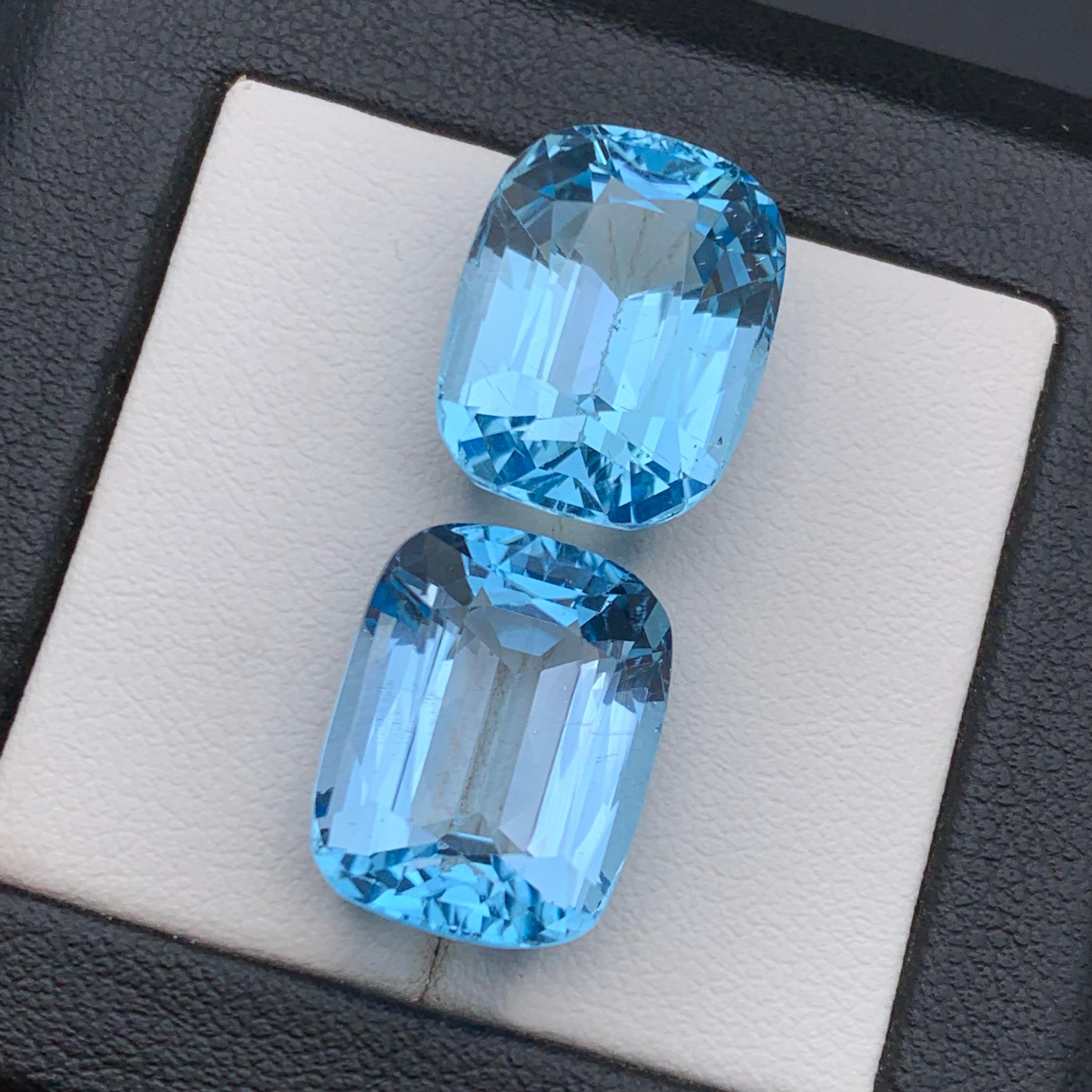 Natürlicher himmelblauer Schweizer Topas 32.68 Ct Cushion Cut Lose Edelsteine für Schmuck im Angebot 2