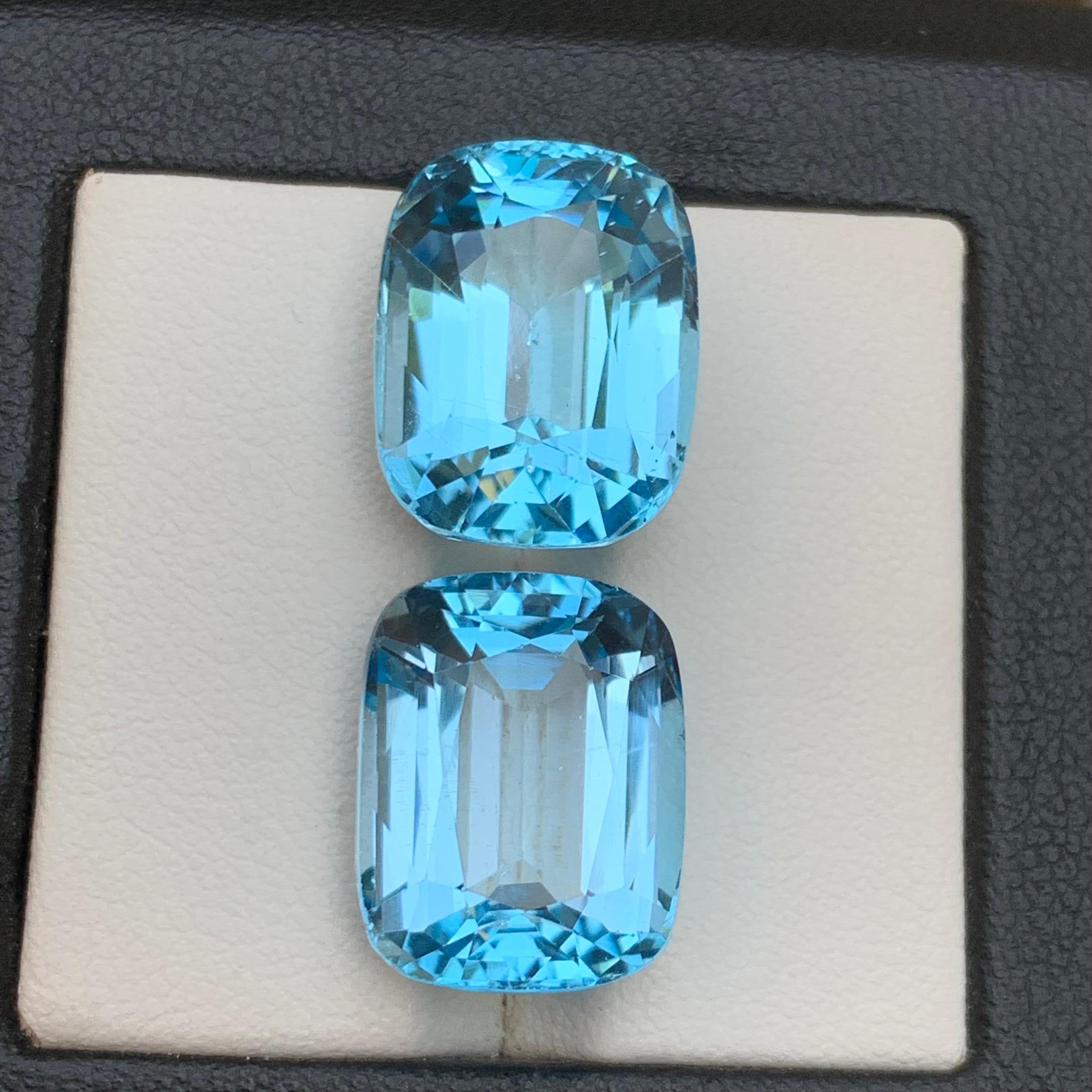 Natürlicher himmelblauer Schweizer Topas 32.68 Ct Cushion Cut Lose Edelsteine für Schmuck im Angebot 3