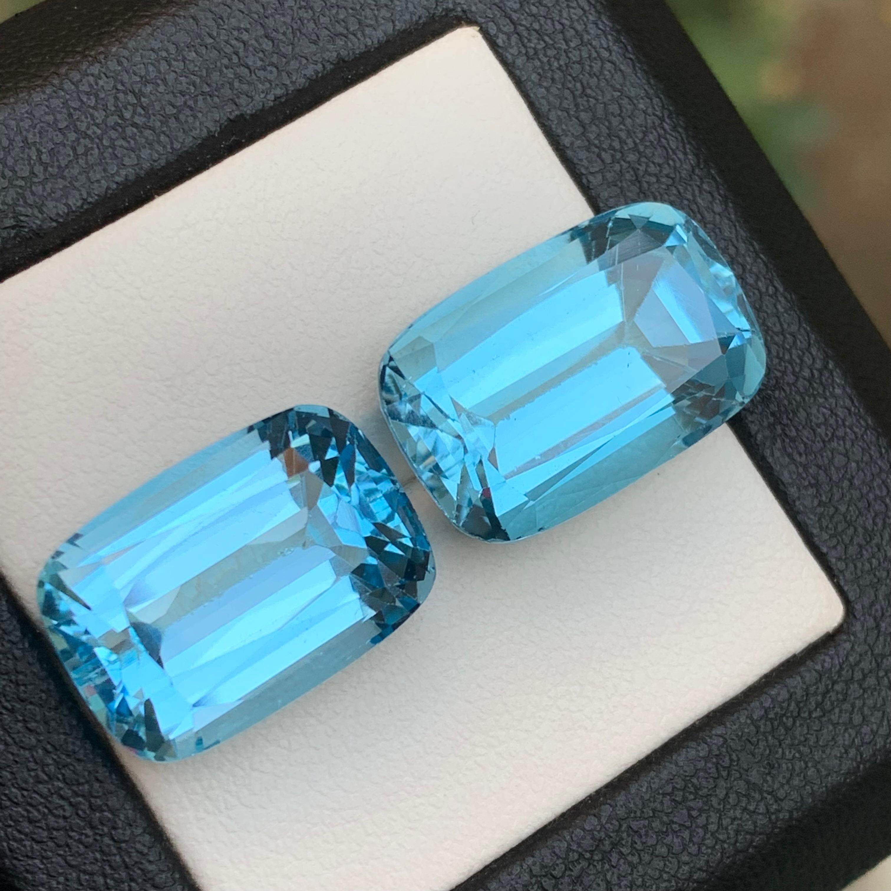 Natürlicher Himmelblauer Schweizer Topas 37.73Ct Cushion Cut Lose Edelsteine für Schmuck im Zustand „Neu“ im Angebot in Peshawar, PK