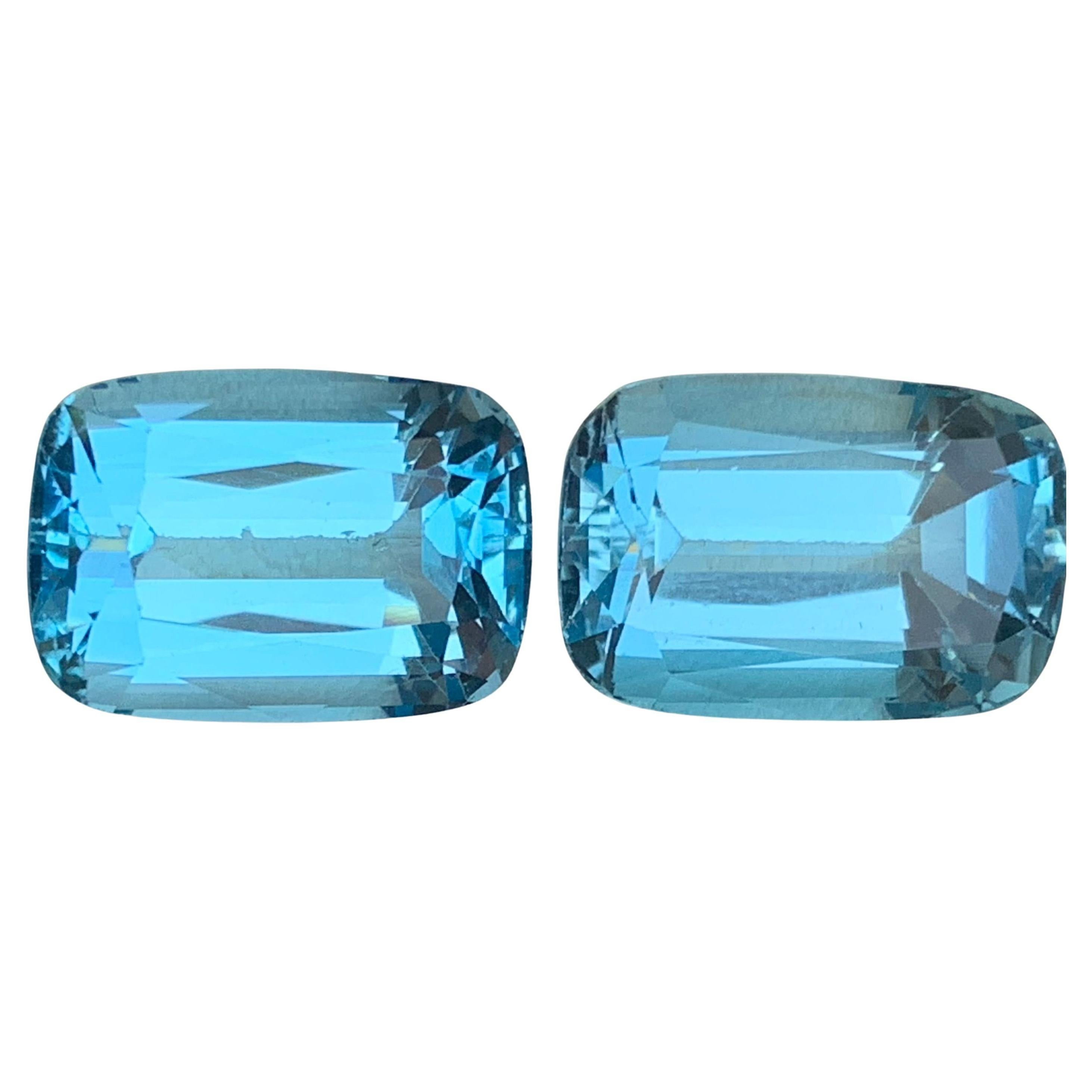 Topazio svizzero azzurro naturale 37,73 carati, taglio a cuscino, gemme sciolte per gioielli