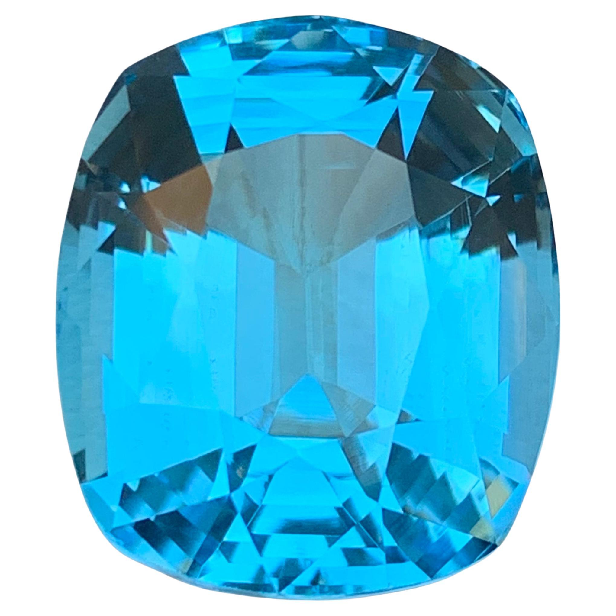 Natural Sky Blue Swiss Topaz Cushion Cut 31.50 Carat Loose Gemstone for Pendant
