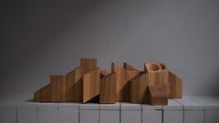 Tiered Structure Black Skyline Candle Light in African Walnut by Arno Declercq