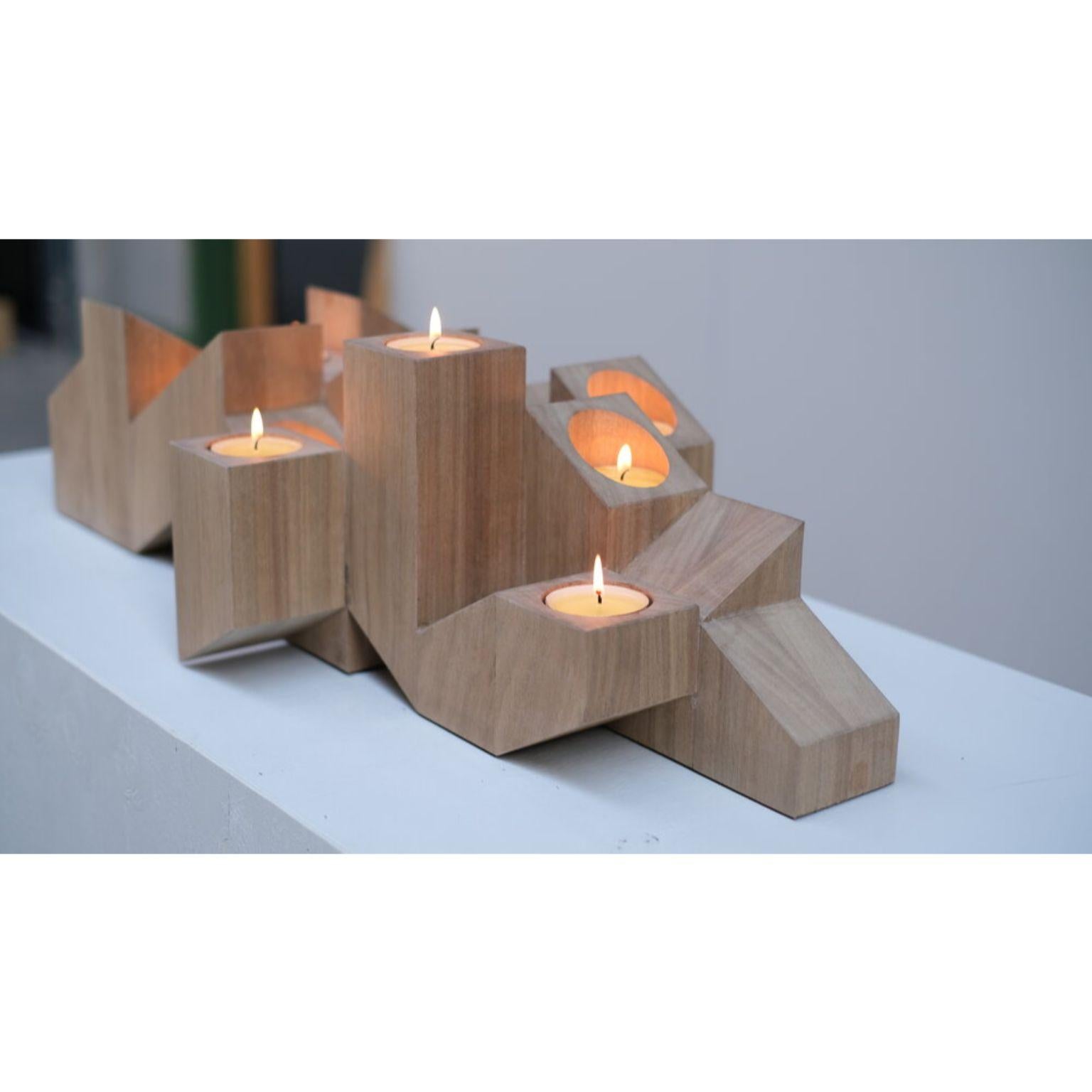 Wood Natural Skyline Candle Light in African Walnut by Arno Declercq