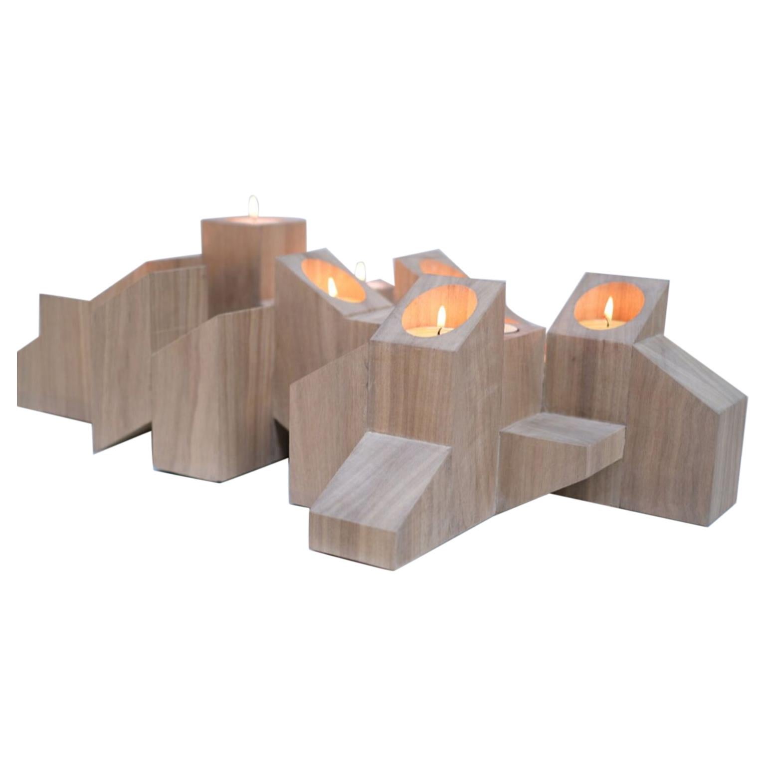 Natural Skyline Candle Light in African Walnut by Arno Declercq