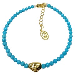 Natural Sleeping Beauty Turquoise Bracelet in 925 Sterling Silver – 3.5mm, 16cm