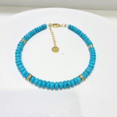 Natural Sleeping Beauty Turquoise Bracelet in 925 Sterling Silver – 4.5mm, 18cm