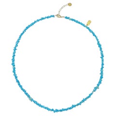 Collar Freeform de Turquesa Natural Bella Durmiente en Plata de Ley 925 - 4mm