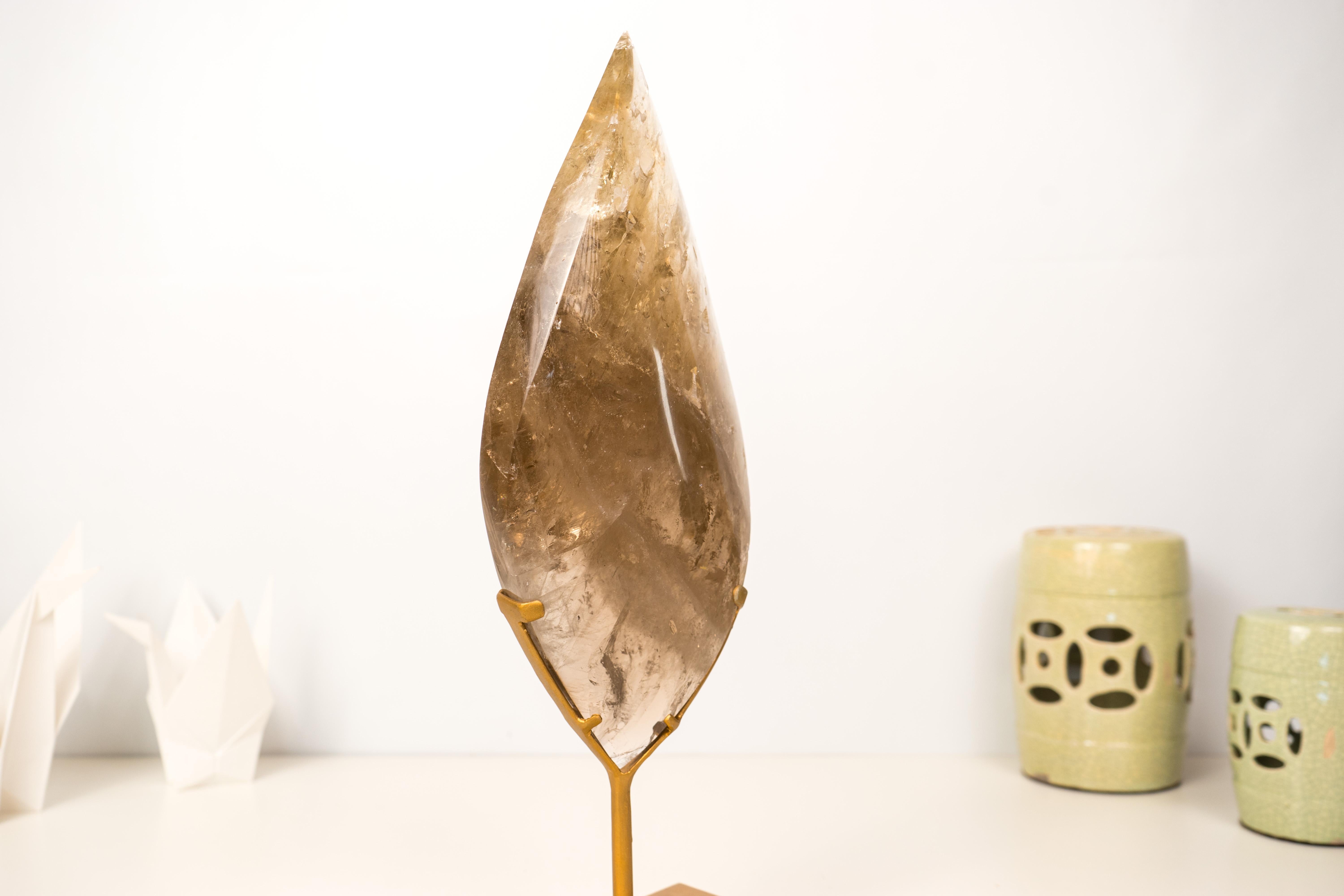 Generatore di fiamma di quarzo fumé naturale con Citrino chiaro di colore fumé in vendita 4