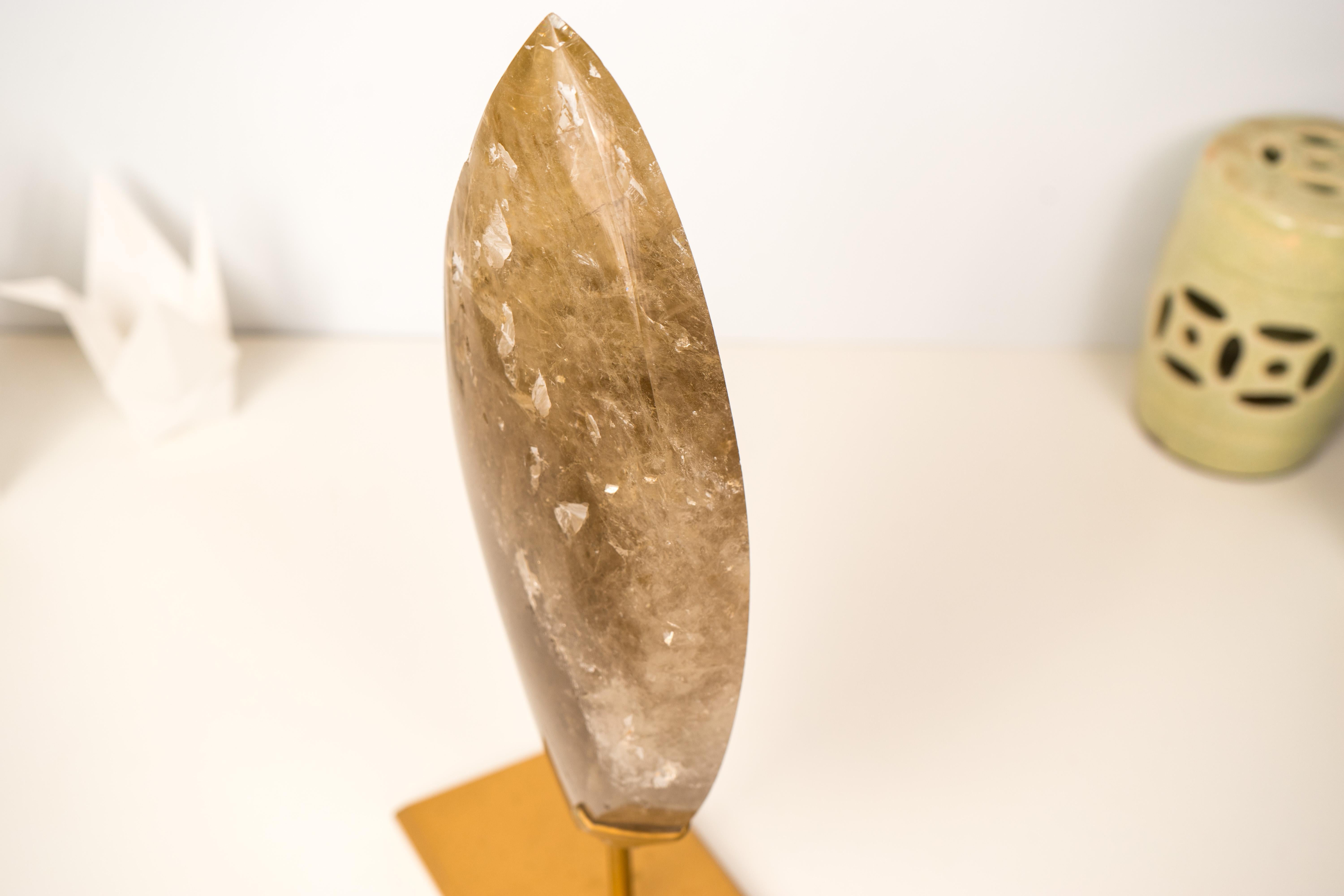 XXI secolo e contemporaneo Generatore di fiamma di quarzo fumé naturale con Citrino chiaro di colore fumé in vendita