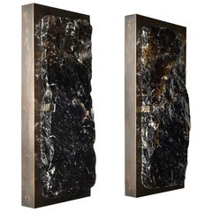 Natural Smoky Rock Crystal Sconces by Phoenix