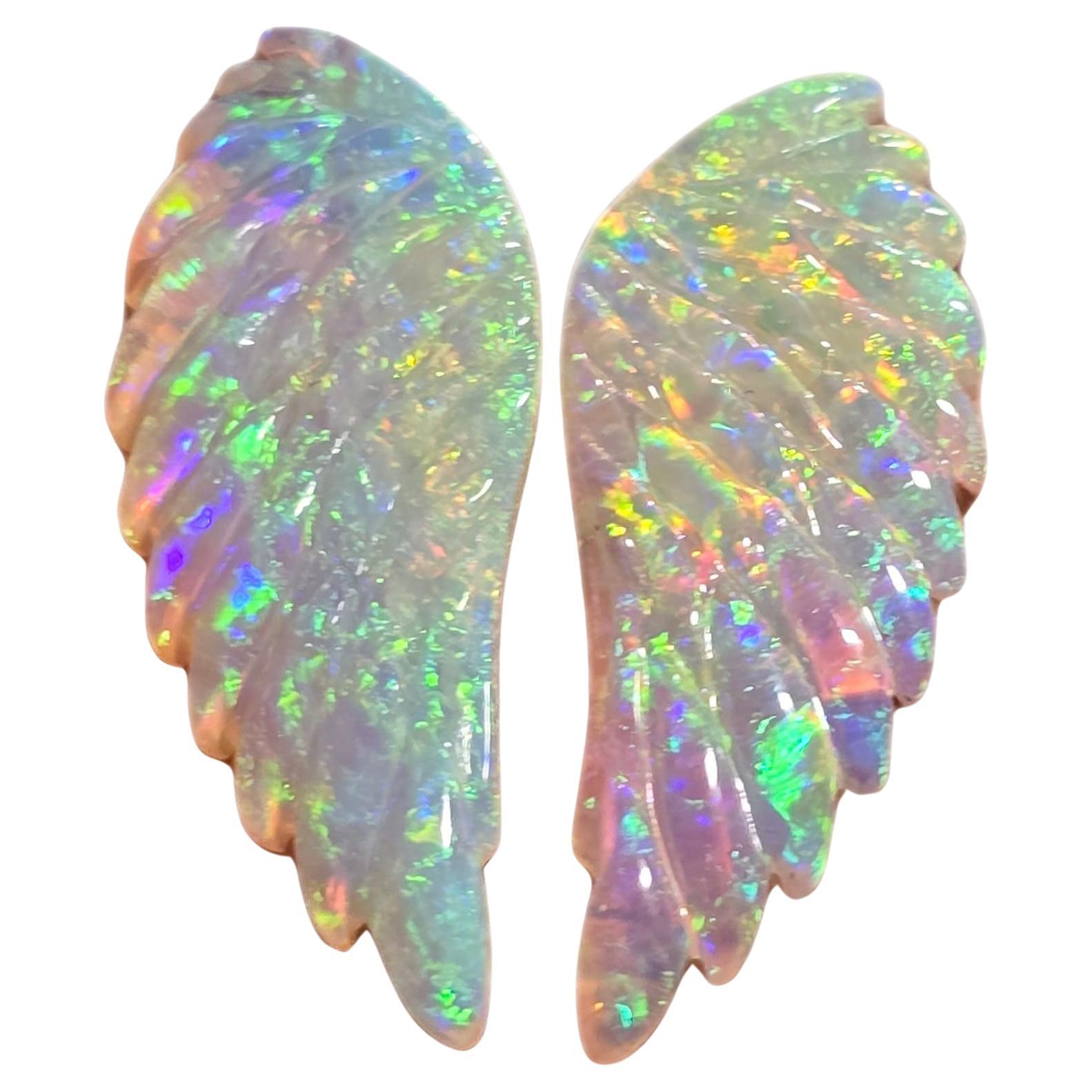 Natural solid 4.92 Ct Gem Crystal Angel Wings Opal mined by Sue Cooper For Sale