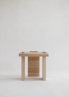 Natural Solid Pine Itooraba Side Table and Stool by Sizar Alexis