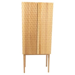 Natural Solid Wood Bar Cabinet