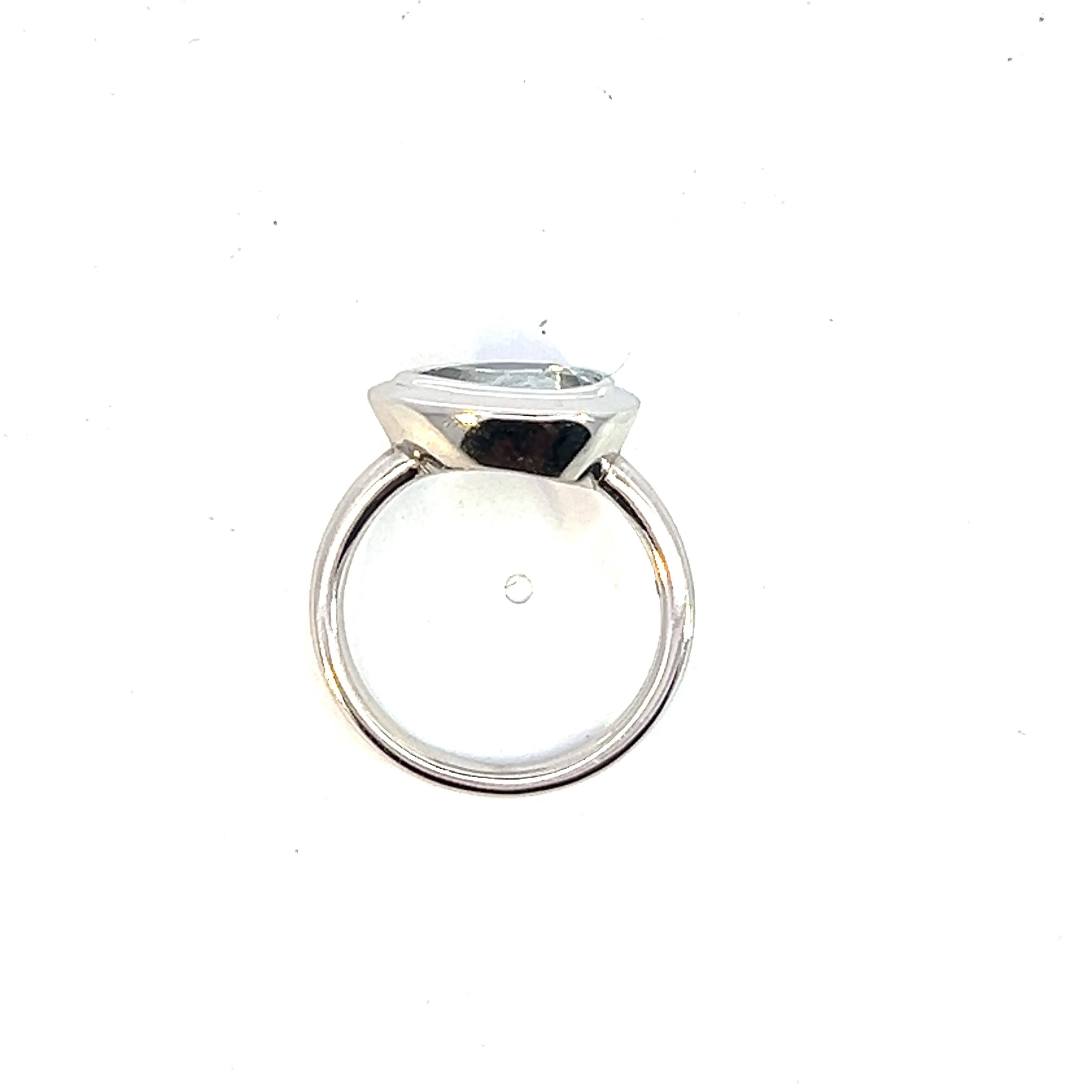 Natürlicher Solitär Aquamarin Ring 6,5 14k W Gold 1,60 TCW zertifiziert im Angebot 1