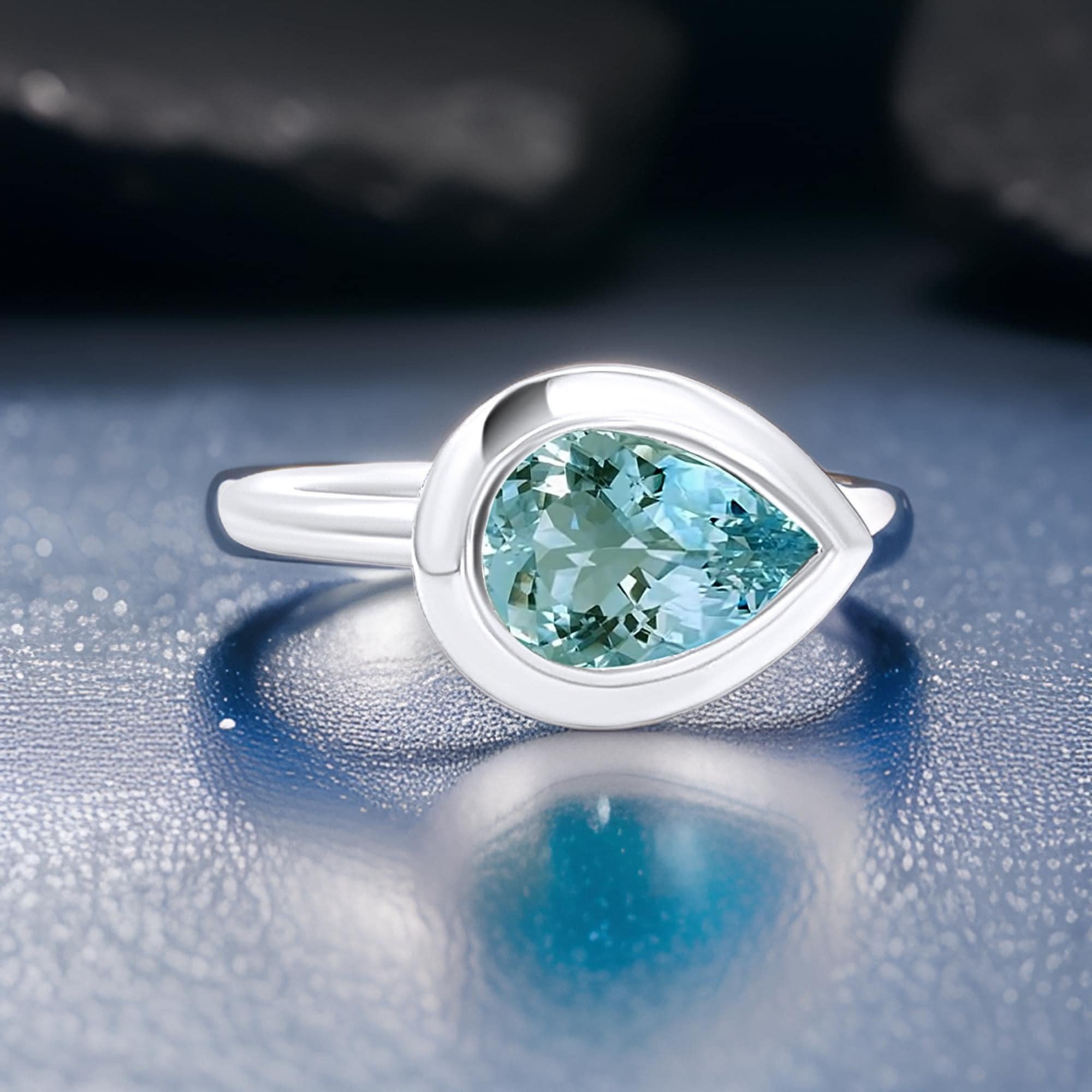 Natürlicher Solitär Aquamarin Ring 6,5 14k W Gold 1,60 TCW zertifiziert im Angebot 3