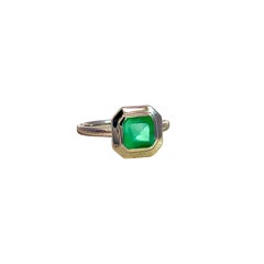 Natural Solitaire Colombian Emerald Ring 6.5 14k W Gold 1.35 Cts Certified