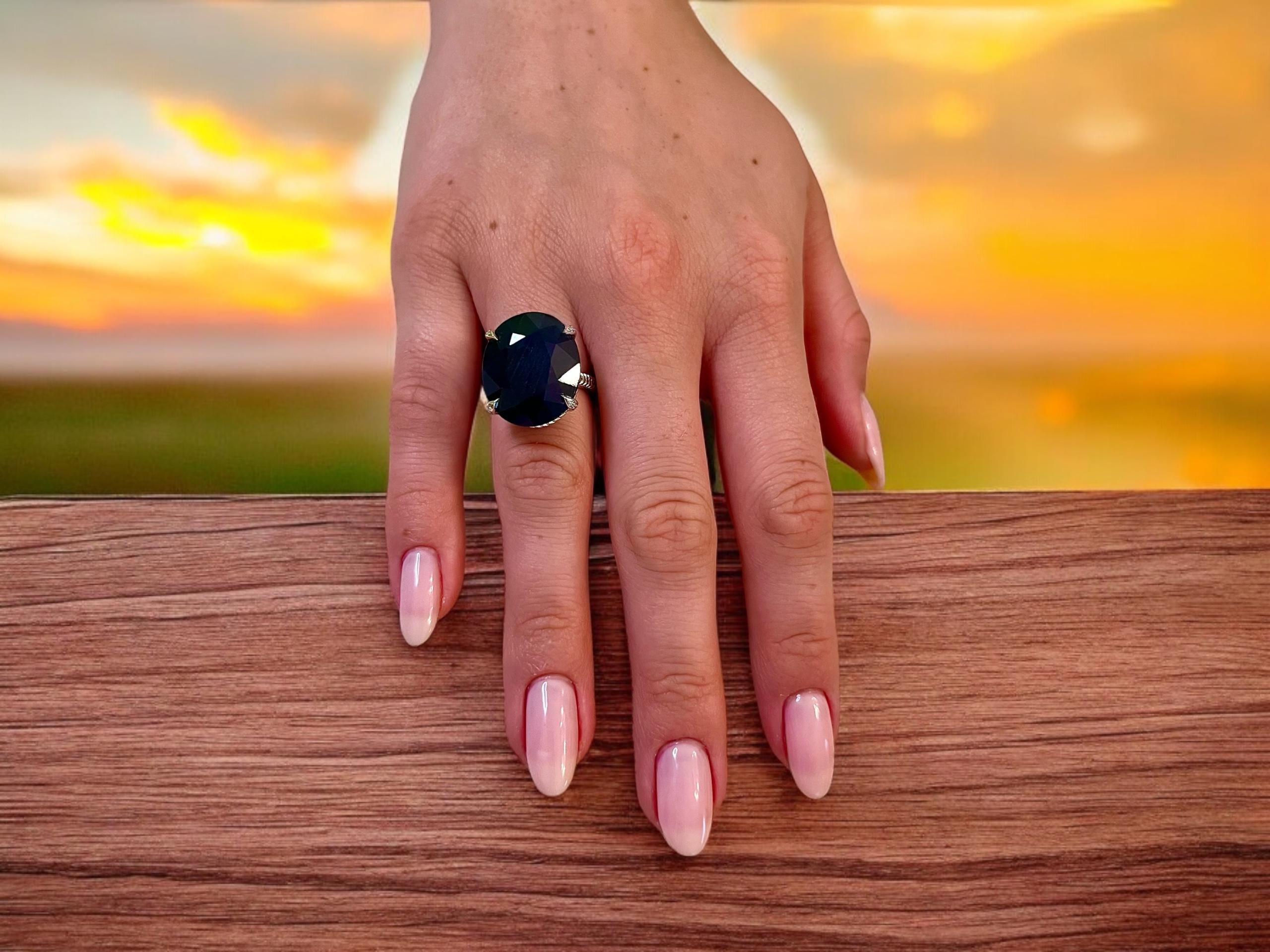 Natural Finely Faceted Quality Solitaire Composite Sapphire Ring 6.5 14k W Gold 16.63 TCW Certified $3,950 310544
 
This is a Unique Custom Made Glamorous Piece of Jewelry!
 
Nothing says, “I Love you” more than Diamonds and Pearls!
 
This Sapphire