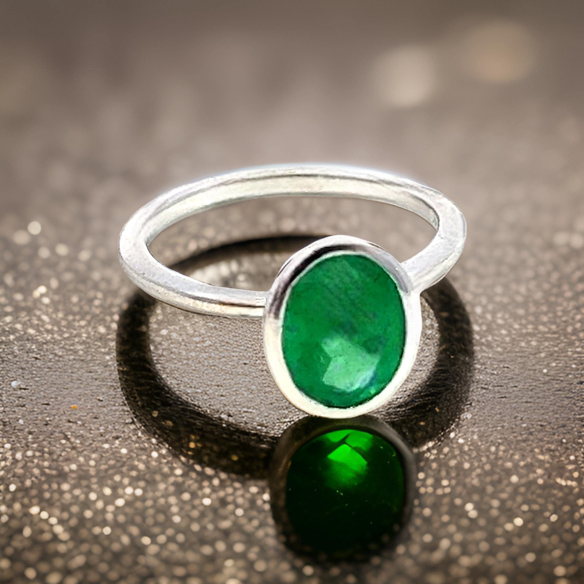 Natürlicher Solitär Smaragd Ring Größe 6,5 14k Weißgold 2,5 Karat zertifiziert (Gemischter Schliff) im Angebot