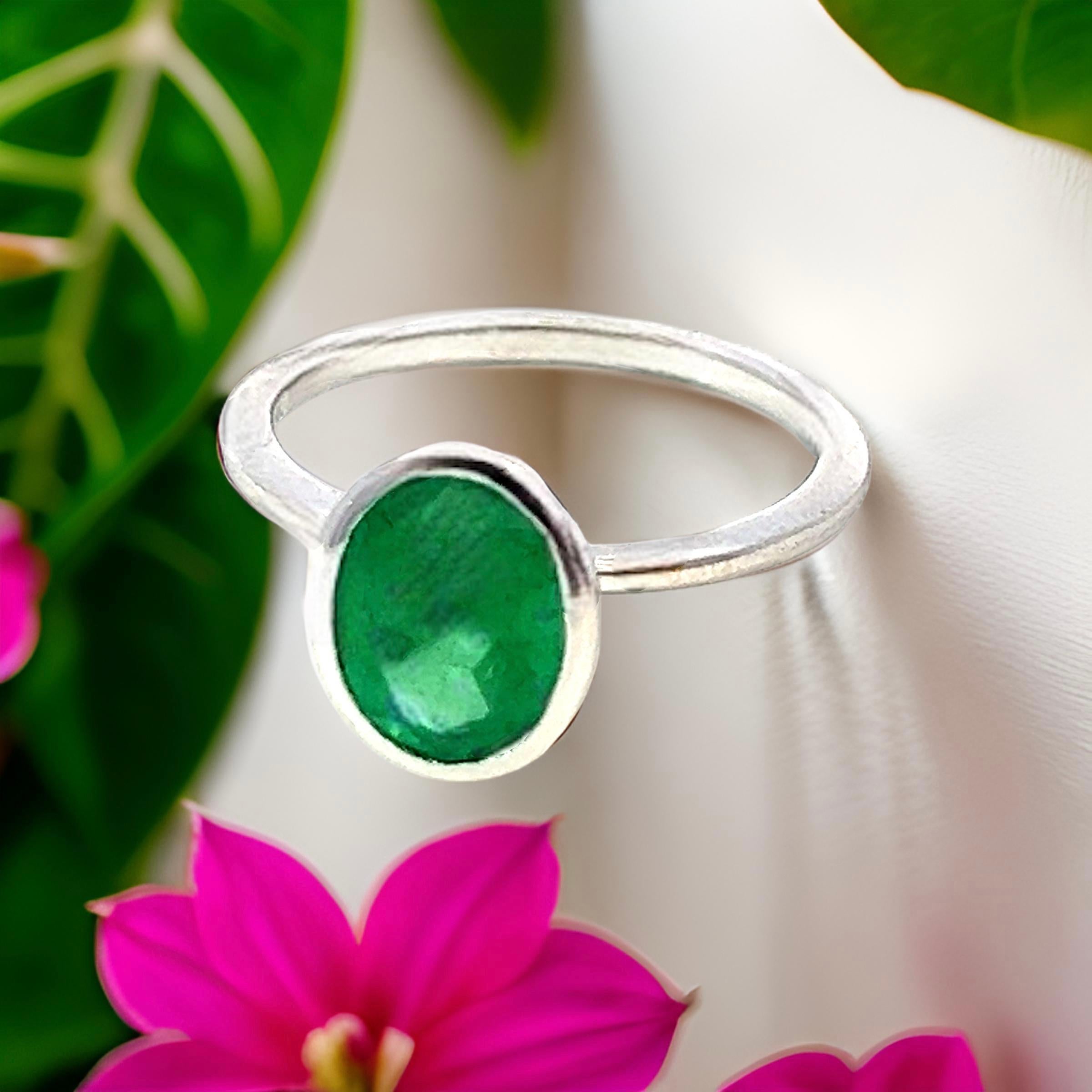 Natürlicher Solitär Smaragd Ring Größe 6,5 14k Weißgold 2,5 Karat zertifiziert im Angebot 1