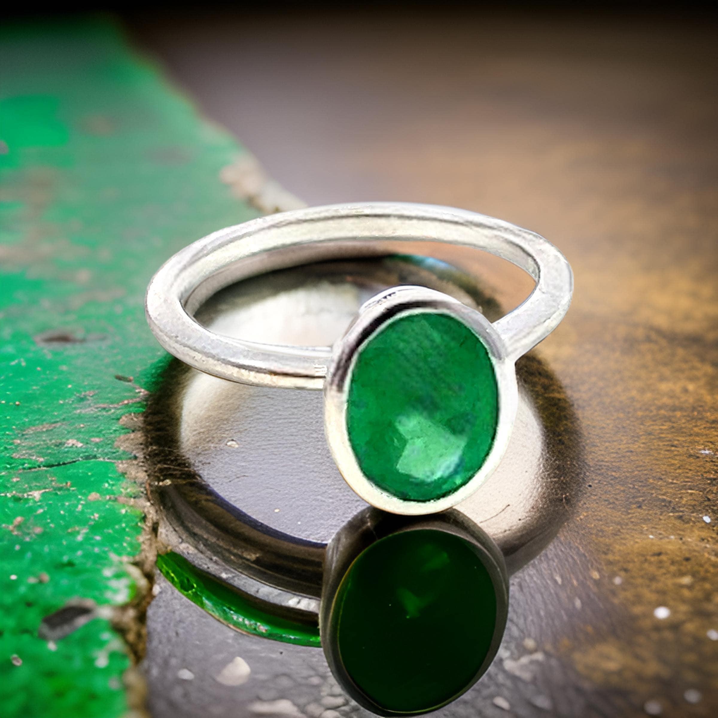 Natürlicher Solitär Smaragd Ring Größe 6,5 14k Weißgold 2,5 Karat zertifiziert im Angebot 3