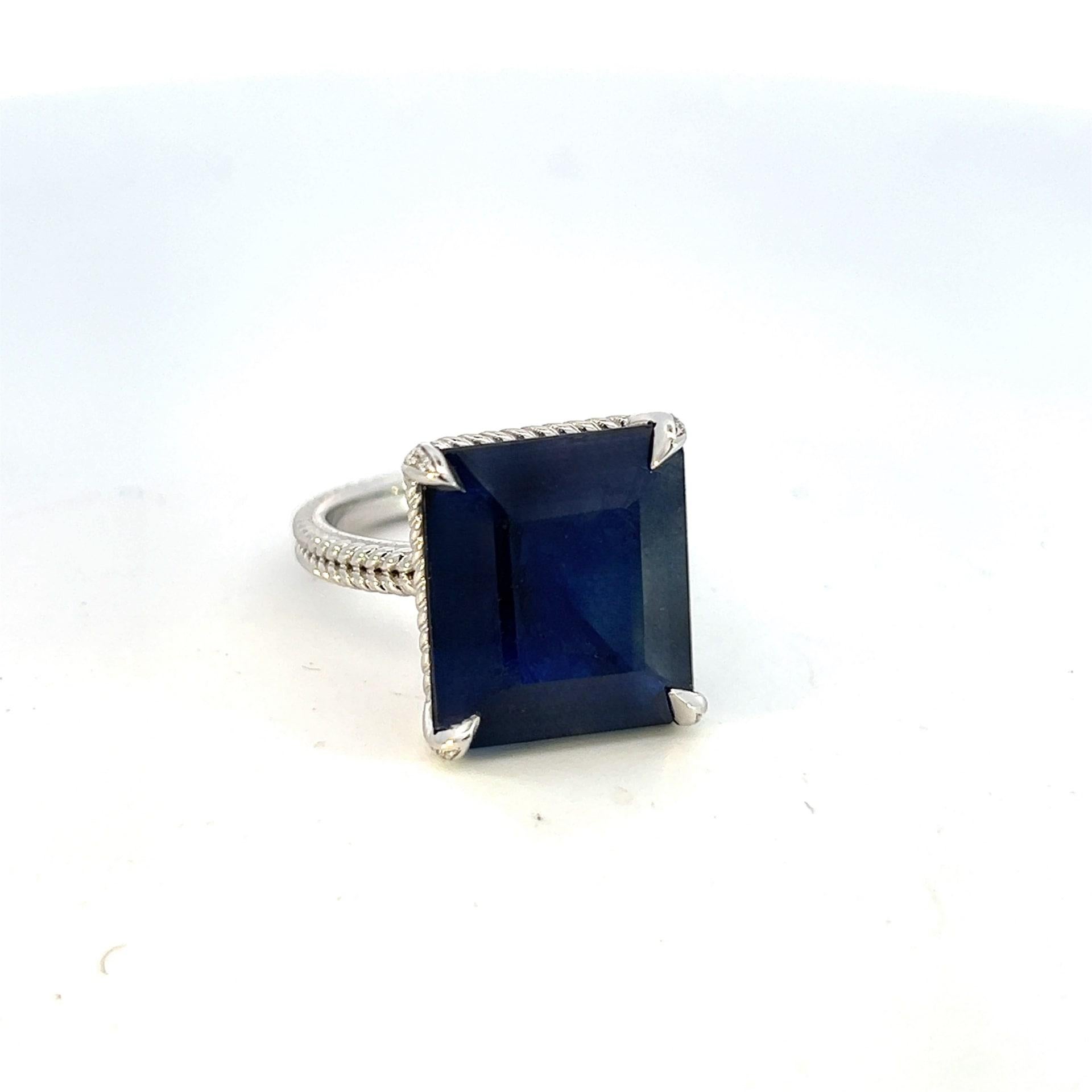 Natural Solitaire Sapphire Ring 6.5 14k W Gold 7 TCW Certified For Sale 12