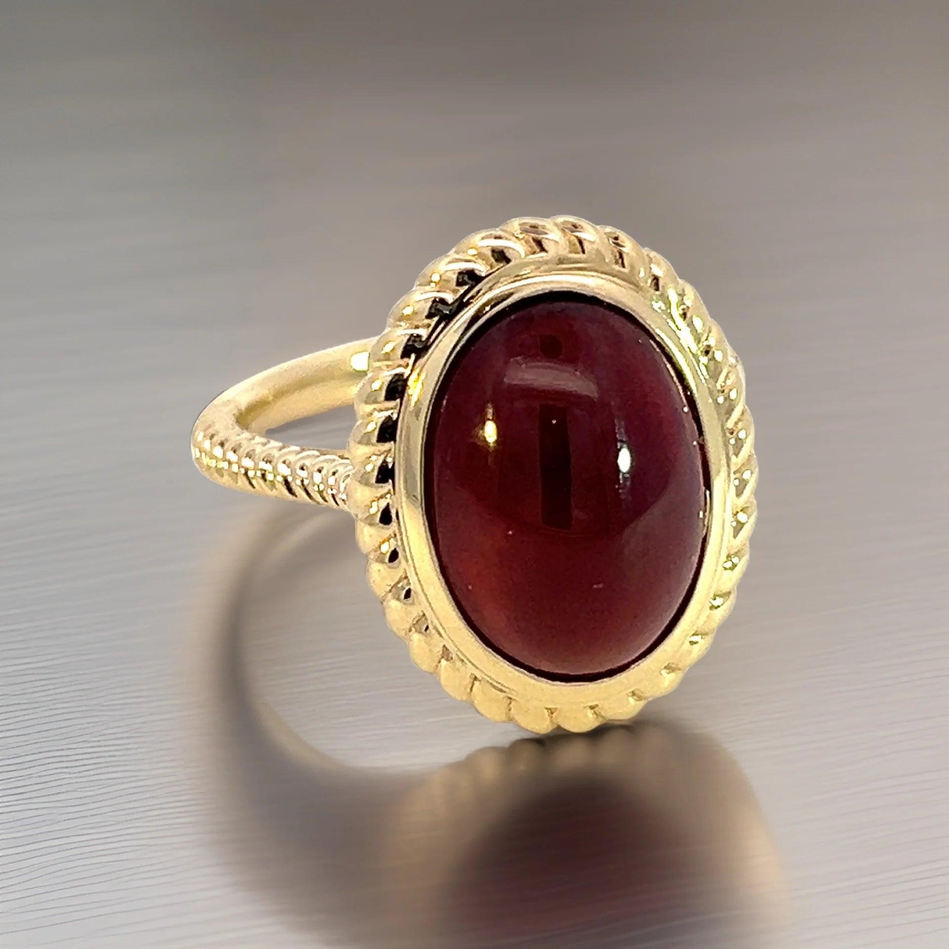 Natural Solitaire Spessartite Garnet Ring 6.5 14k Y Gold 8.08 Cts Certified For Sale 1